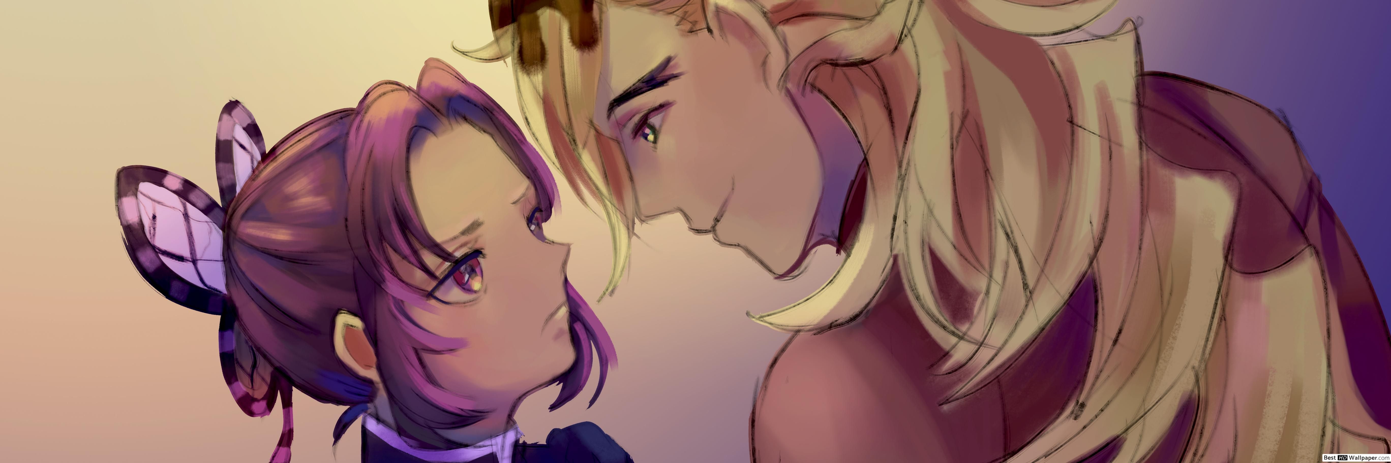 Demon Slayer Kochou & Douma HD wallpaper download