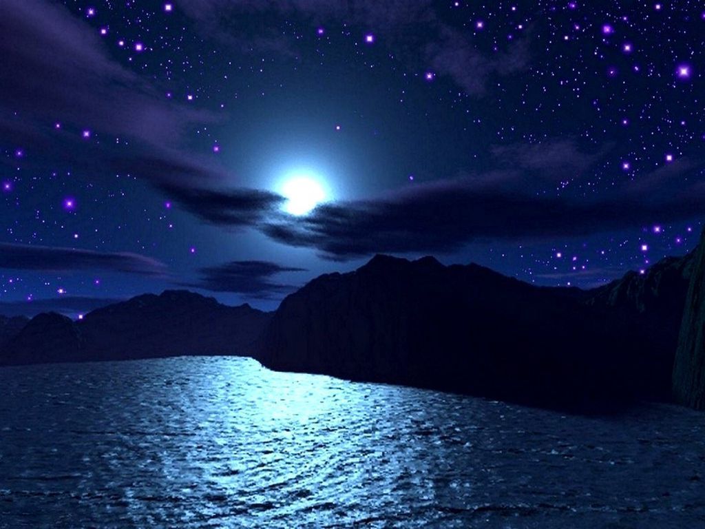 Beautiful Night Ocean Wallpaper