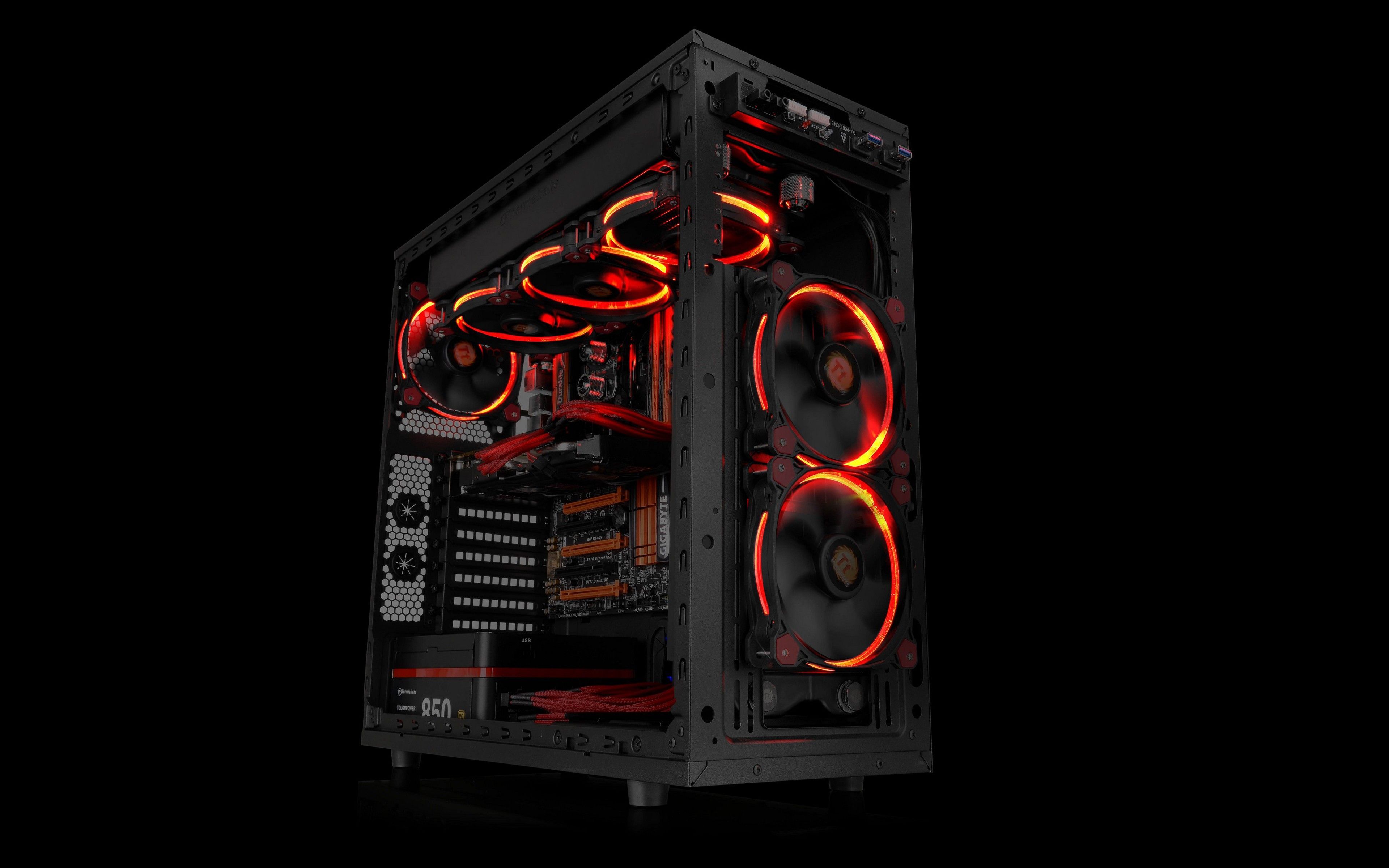PC gaming, #computer, #PC cases, #technology, #Gigabyte, #hardware, #Thermaltake, #cooling fan, #simple background. Wallpap. Pc cases, Computer tower, Gaming pc
