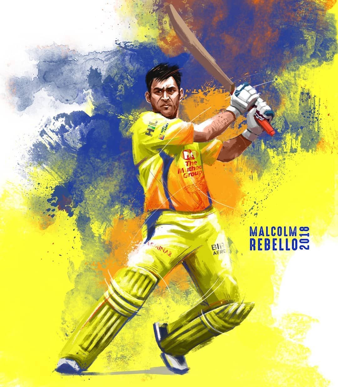 M. DHONI. Chennai Super Kings. A series of illustrations designed for the official promotion campaig. Chennai super kings, Dhoni wallpaper, Ms dhoni wallpaper