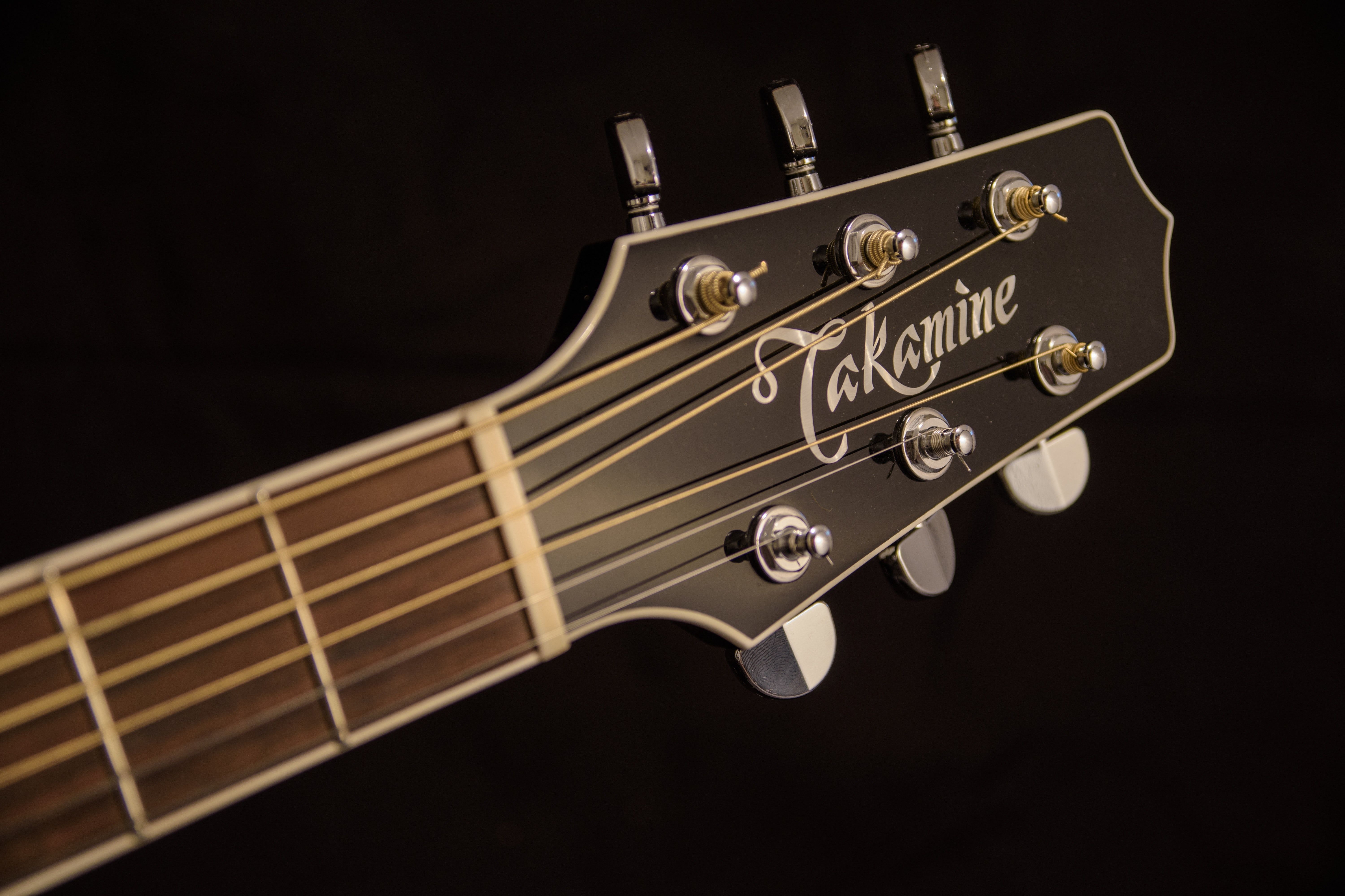 Brown and Black Takamine Guitar Headstock · Free