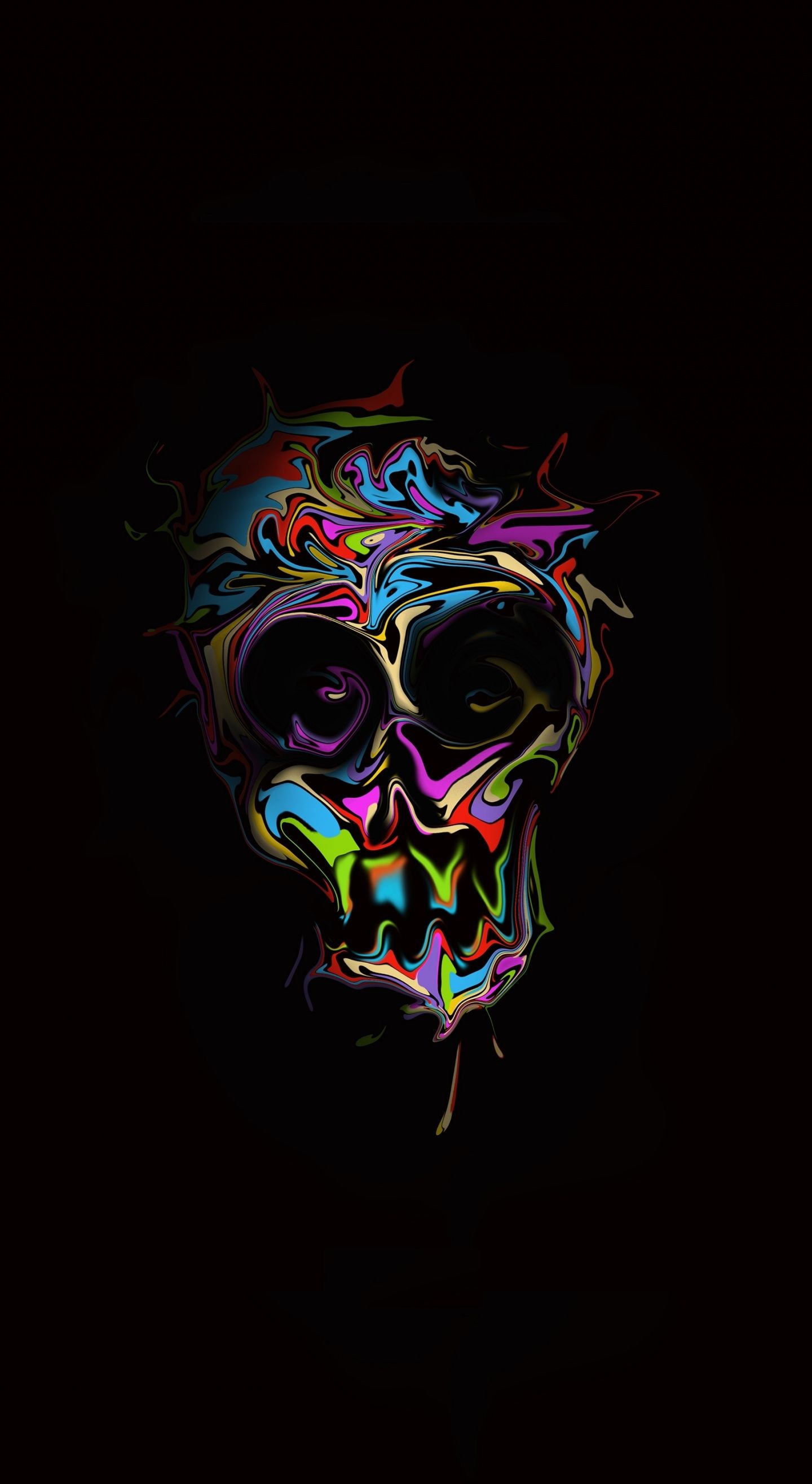 Glitch, colorful skull, dark, artwork wallpaper. Skull artwork, Skull wallpaper, Nature iphone wallpaper