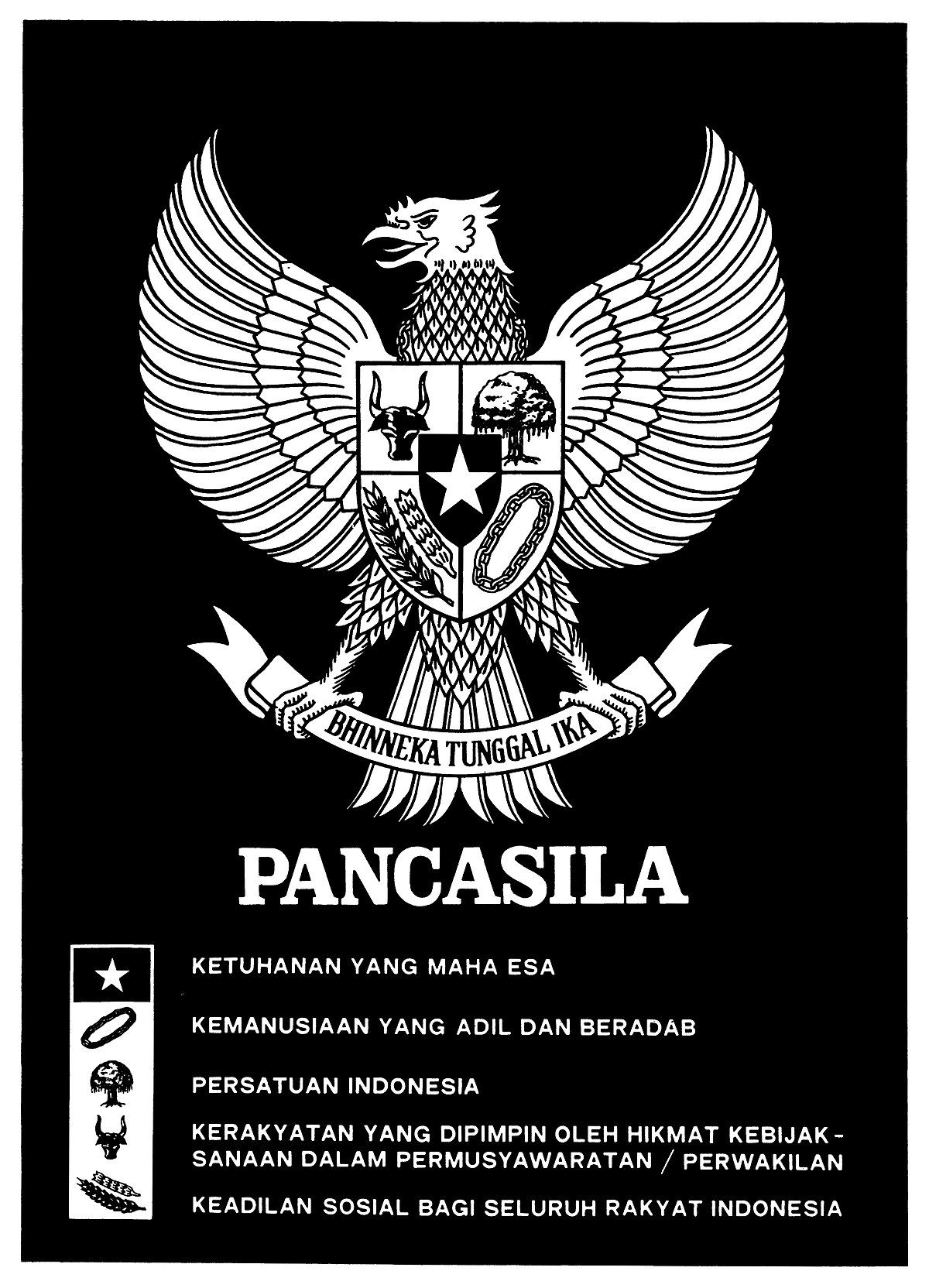 Garuda Pancasila Poster (Black and White)