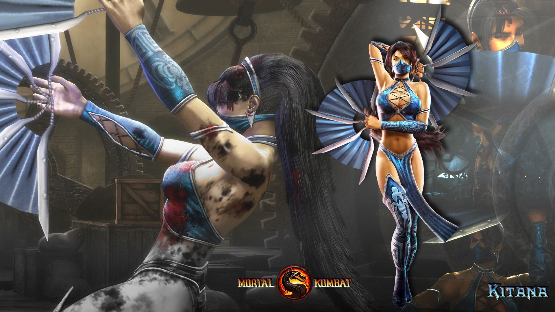 Wallpaper Mortal Kombat warrior kitana young woman vdeo 1920x1080