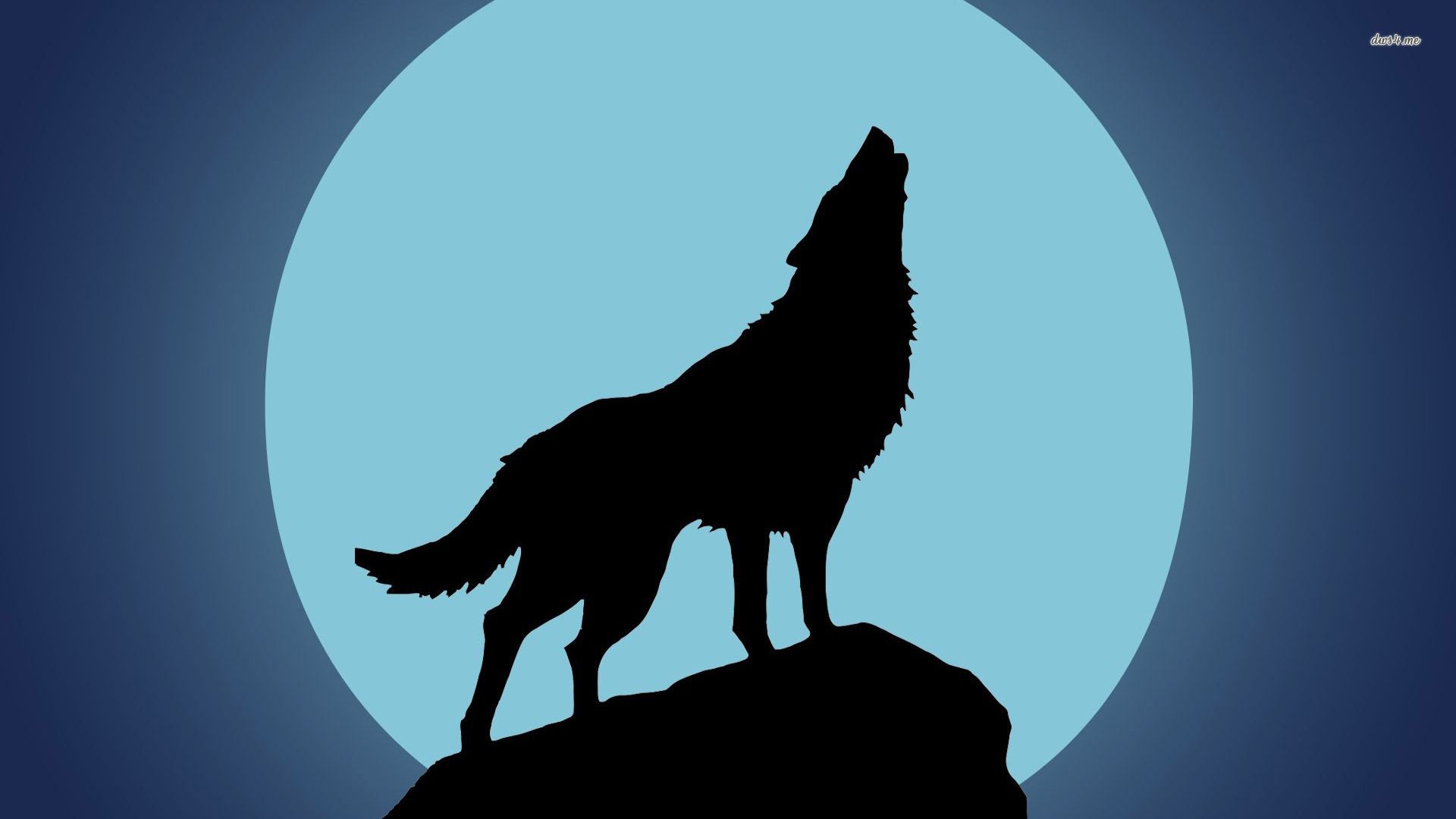 Wolf Howling Minimalist Wallpaper
