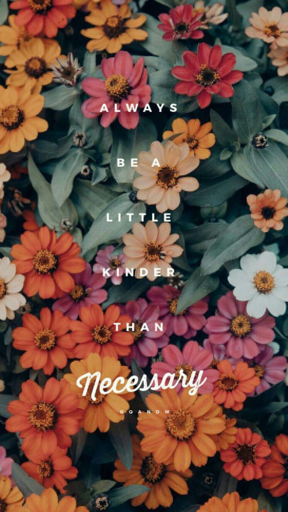 Always be a little kinder than necessary. Phone wallpaper quotes, Flower wallpaper, Wallpaper quotes