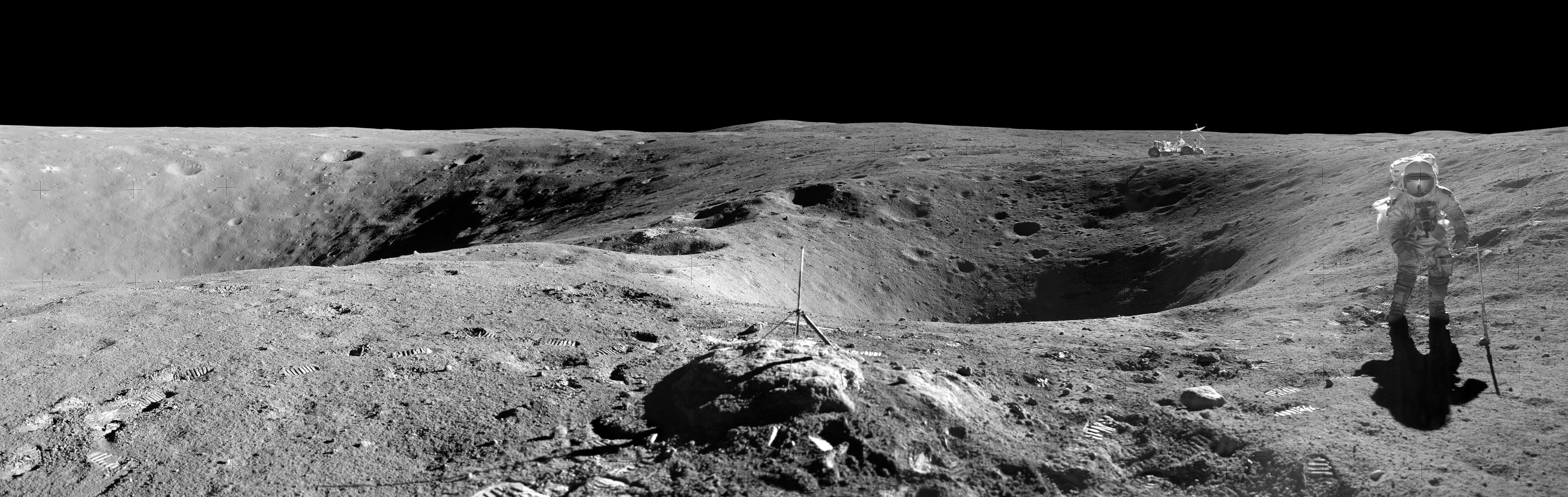 7740x2454] Apollo 16 Moon Landing [x Post R Space]