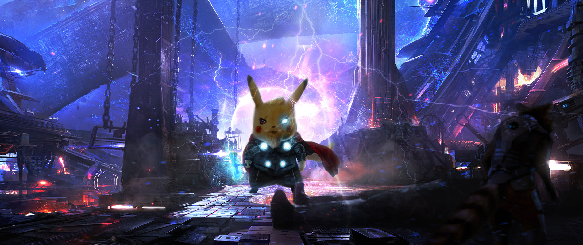 Pikachu, #Thor, Ragnarok, #Avengers Endgame, #Photoshop, #anime, #lightning, #galaxy, #Guardians of the Galaxy Vol.. Pikachu, Thor wallpaper, Pikachu wallpaper