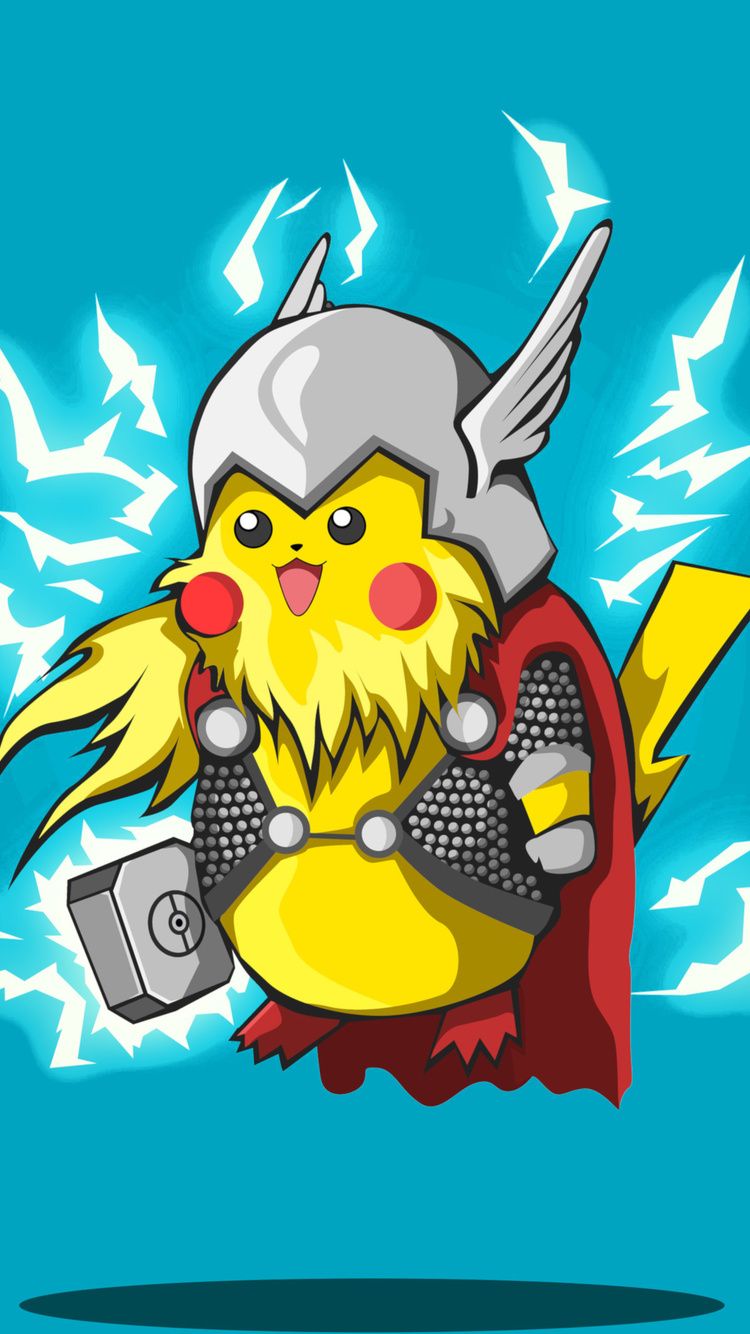 Pikachu Thor Minimalism 4k iPhone iPhone 6S, iPhone 7 HD 4k Wallpaper, Image, Background, Photo and Picture