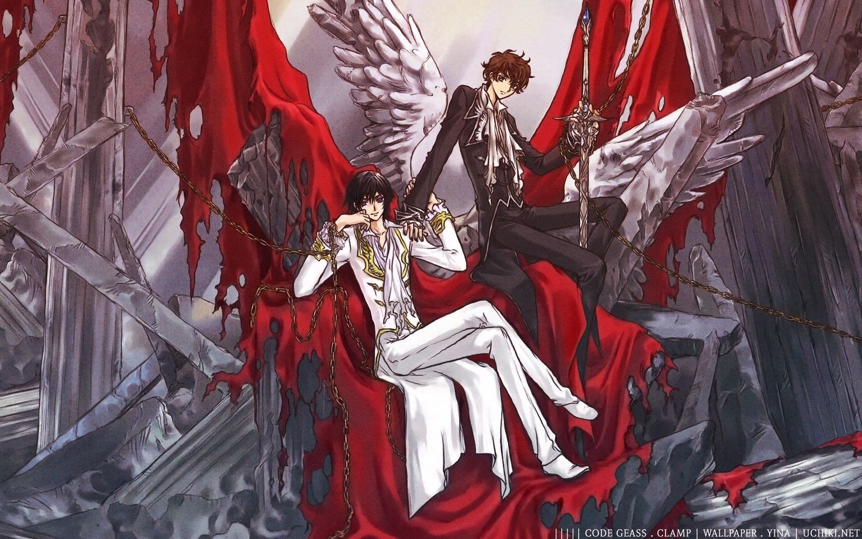 Image Wallpaper Code Geass Lelouch Lamperouge Kururugi Suzaku Widescreen Clamp. Anime Manga, Code Geass, Imagenes Animadas