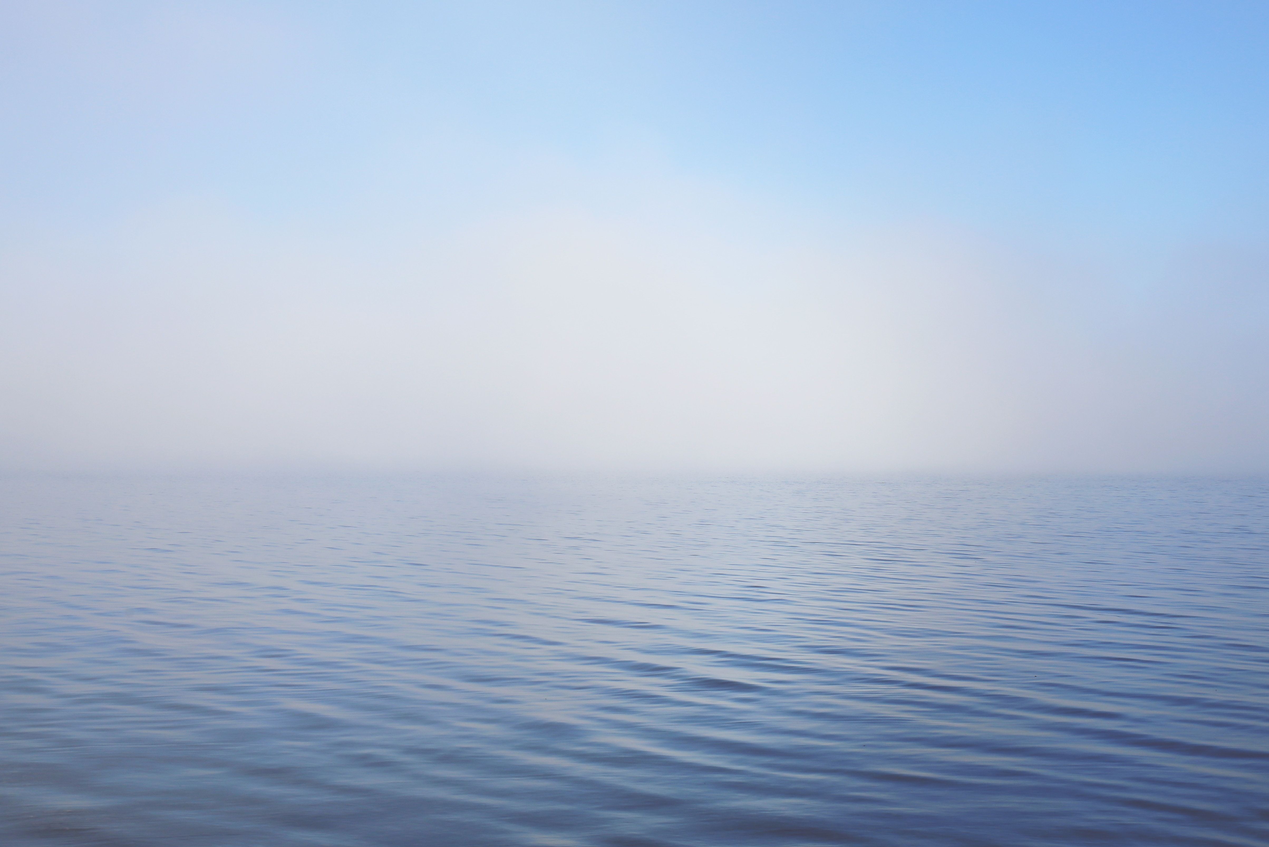 4814x3215 #ripple, #tranquil, #sky, #simple, #yoga, #fog, #ocean, # lake, #peaceful, #calm, #Creative Commons image, #peace, #meditation, #water, #sea, #blue, #background, #morning. Mocah.org HD Desktop Wallpaper