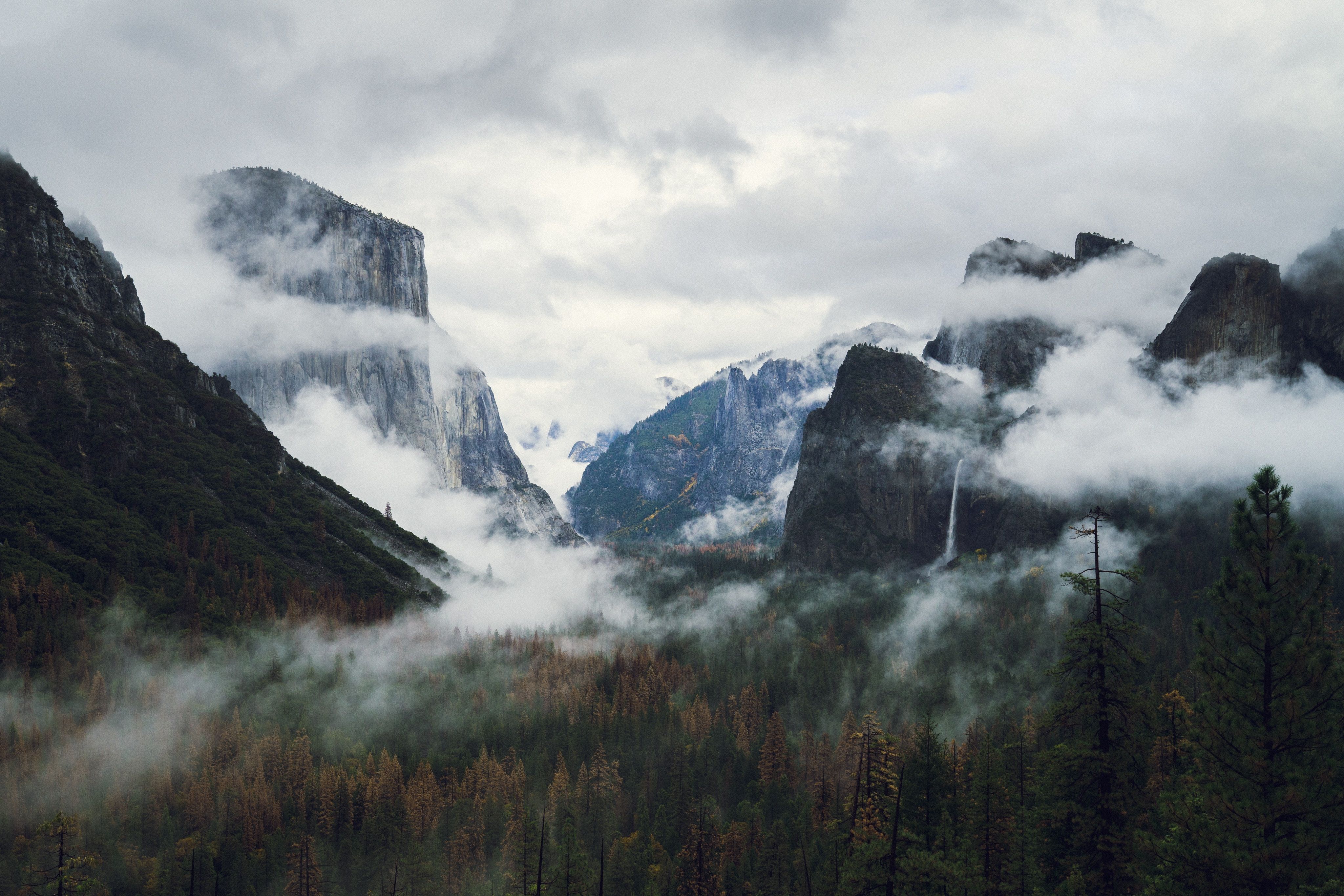 4096x2732 #tree, #wild, #rock, #overcast, #travel, #mountain, # valley, #waterfall, #nature, #forest, #cloudy, #camping, #fog, #Free , #explore, #wanderlust, #cloud, #national park, #cliff, #mist, # yosemite. Mocah.org HD Wallpaper