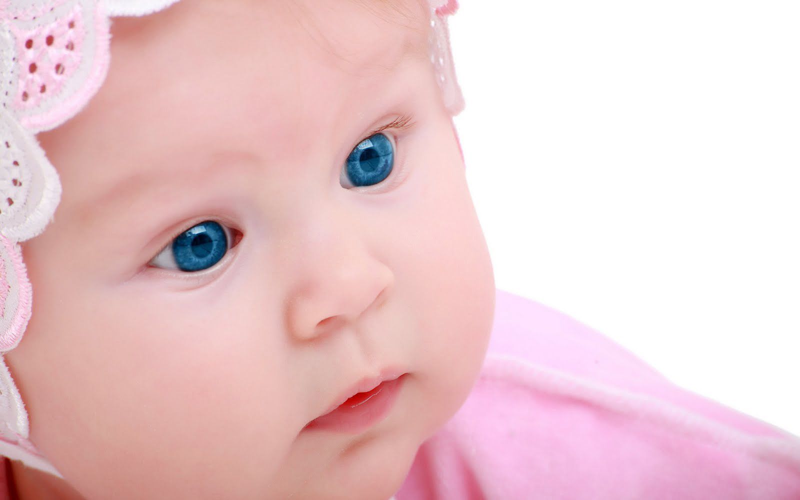 Girl In Pink Clothes And Bright Blue Eyes Beautiful Baby Photo Downloads HD Wallpaper