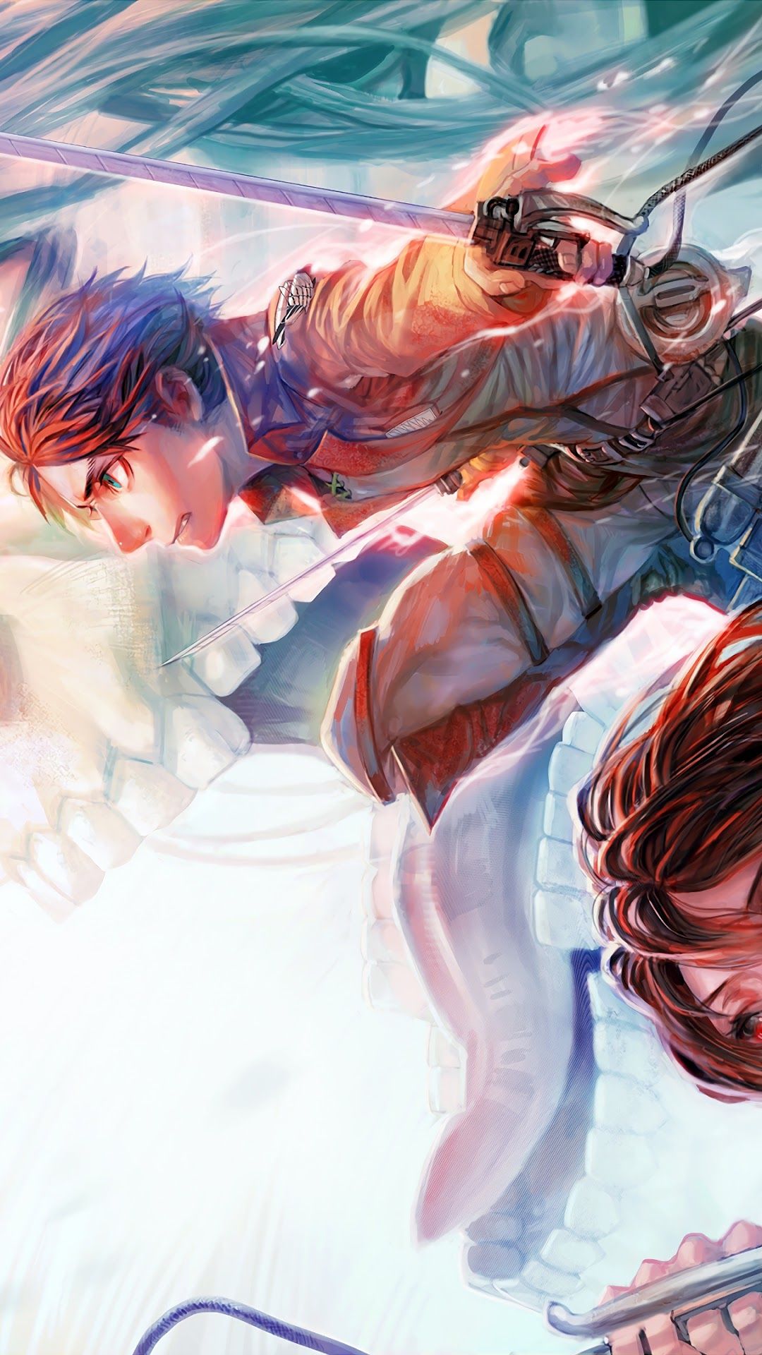 Mikasa, Eren, Armin, Attack Titan, Attack on Titan phone HD Wallpaper, Image, Background, Photo and Picture