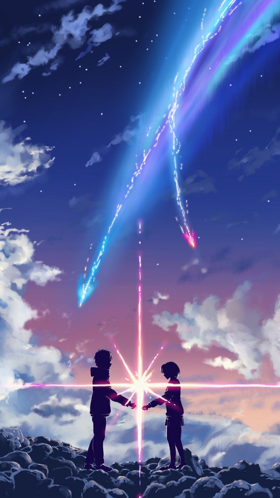 Your Name Movie Touching Through Space Poster #iPhone #wallpaper. Kimi no na wa wallpaper, Your name movie, Your name anime