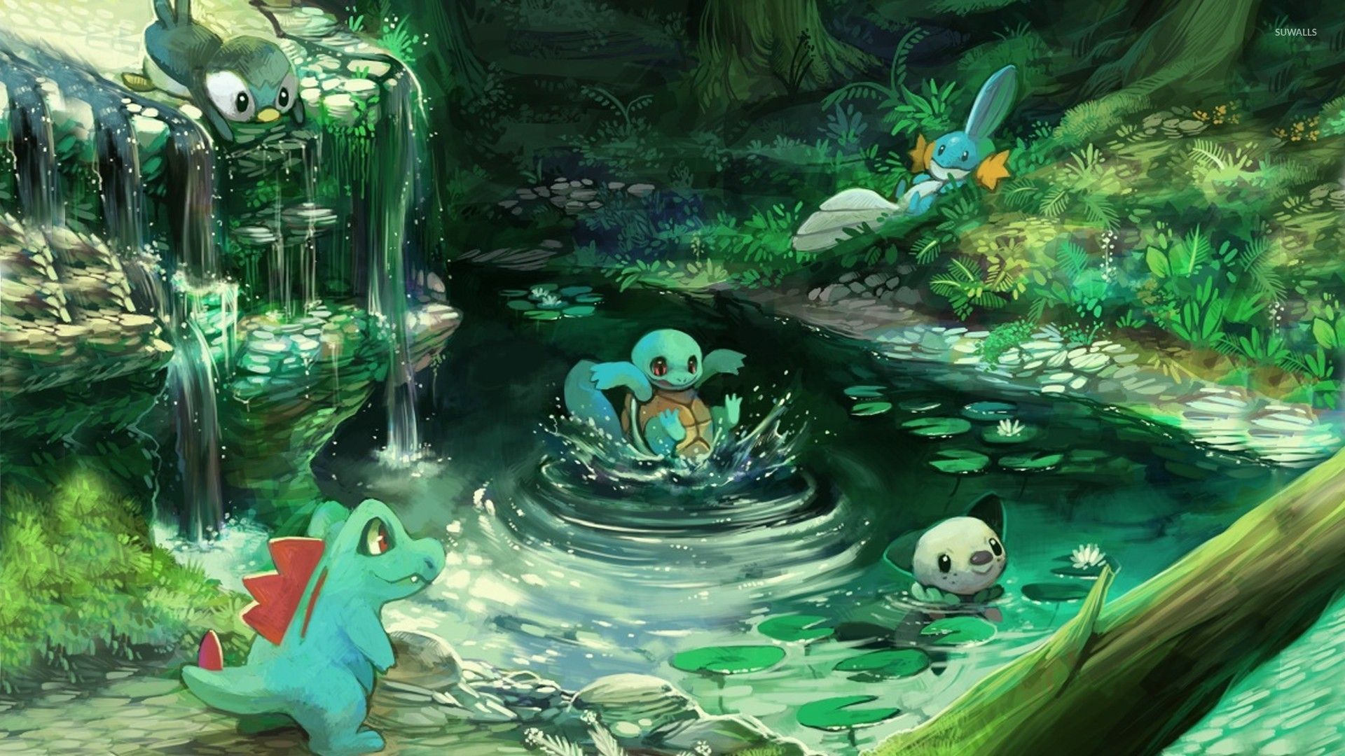 Pokemon characters in the forest wallpaper wallpaper
