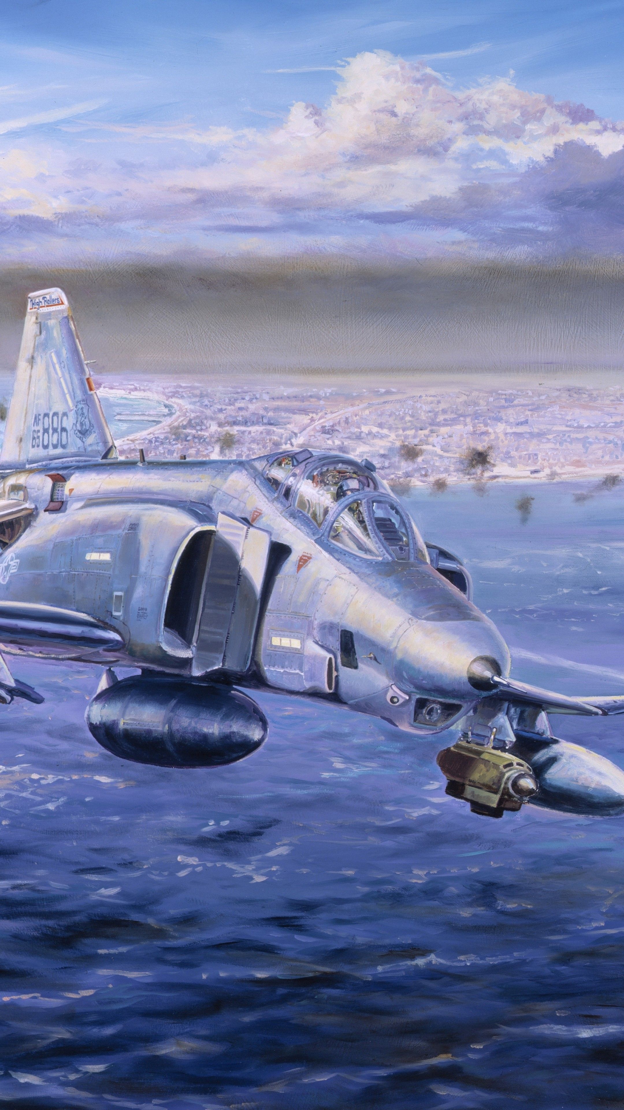 Wallpaper McDonnell Douglas F 4 Phantom II, F Phantom Jet, Fighter, Art, Aircraft Carrier, Flight, Art