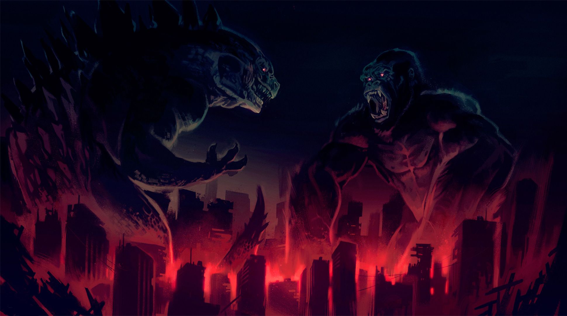 King Kong vs Godzilla Artwork 2560x1600 Resolution Wallpaper, HD Artist 4K Wallpaper, Image, Photo and Background