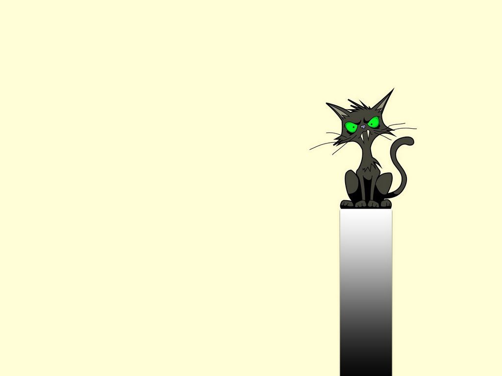 Download wallpaper 1024x768 cat, drawing, tube standard 4:3 HD background