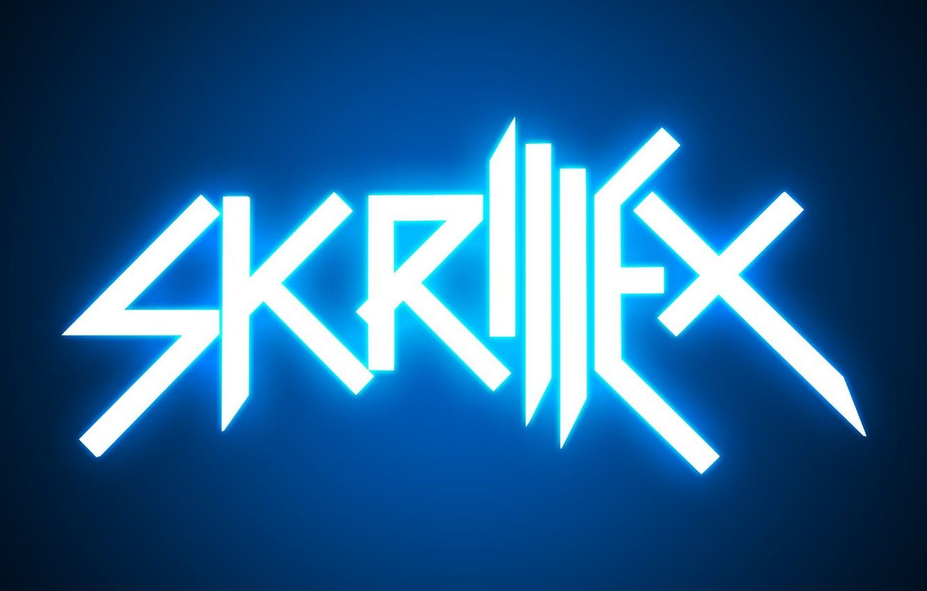 Wallpaper minimalism, logo, neon, music, logo, Skrillex image for desktop, section музыка