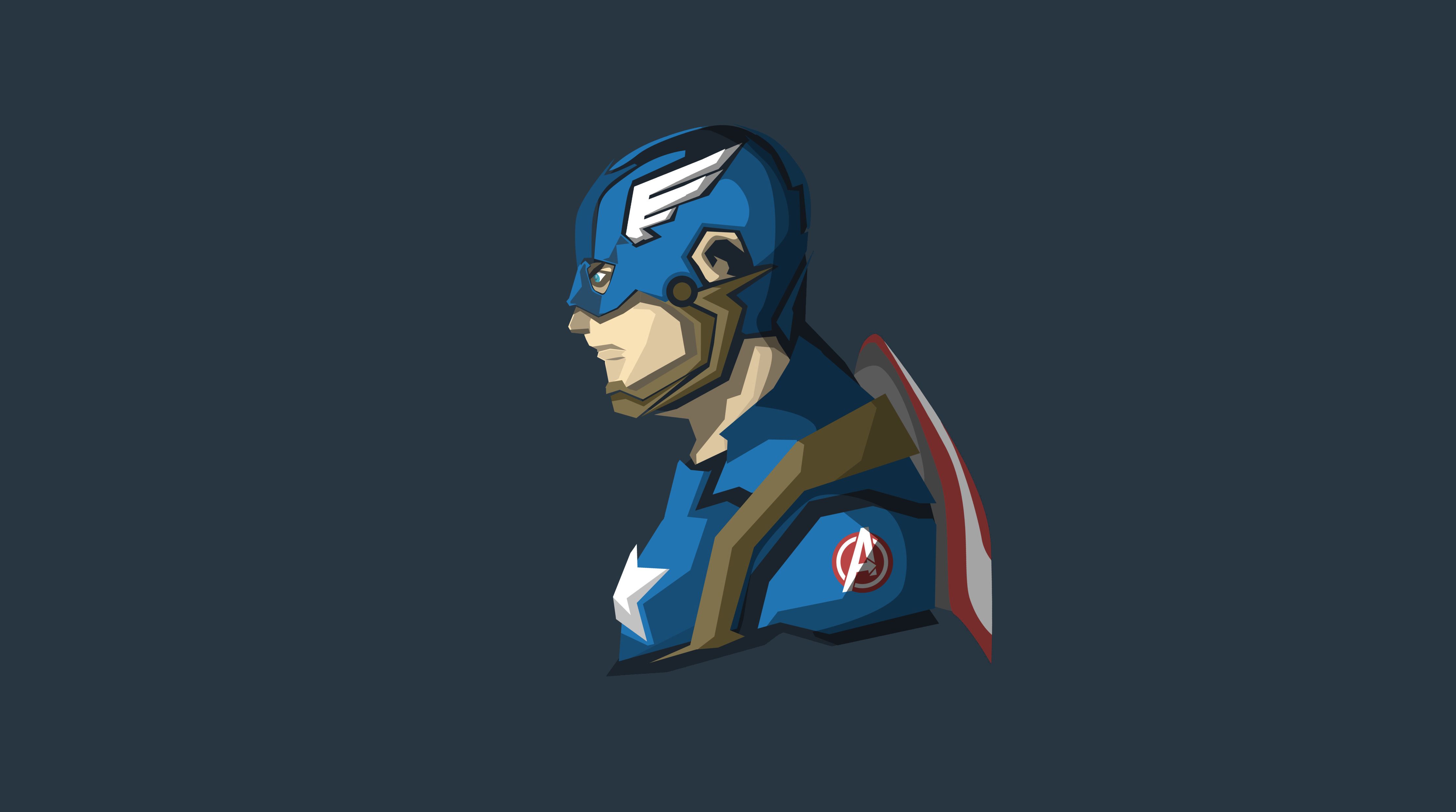 Captain America 4k Minimalism, HD Superheroes, 4k Wallpaper, Image, Background, Photo and Picture