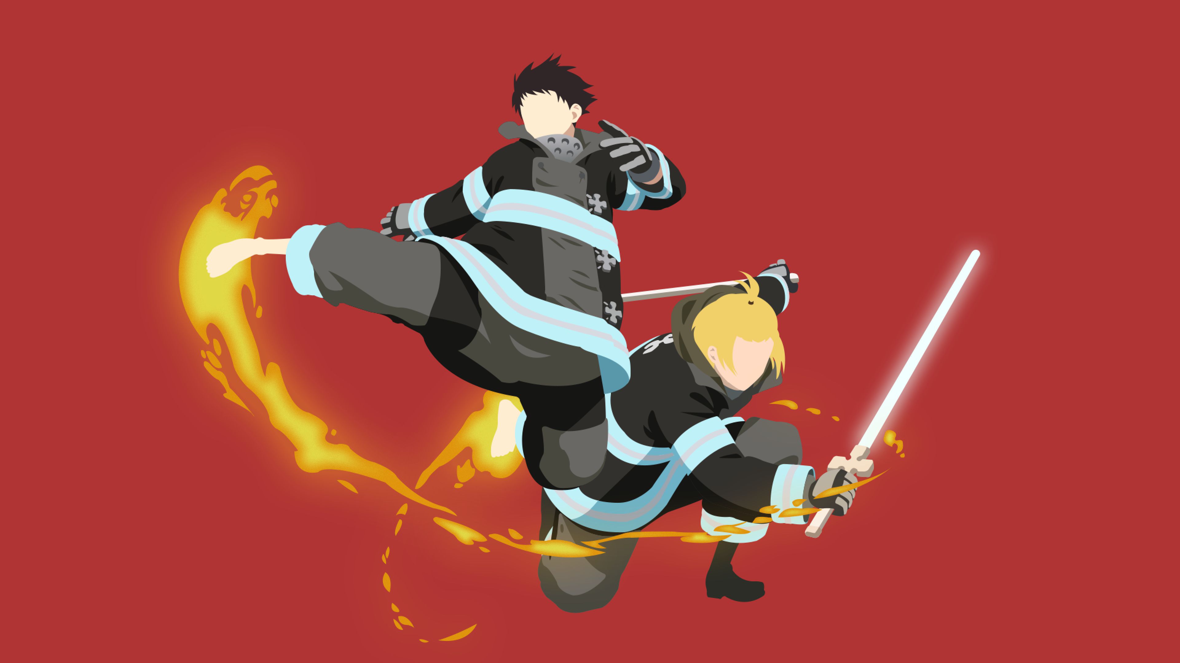 Fire Force Anime 4K Wallpaper, HD Minimalist 4K Wallpaper, Image, Photo and Background