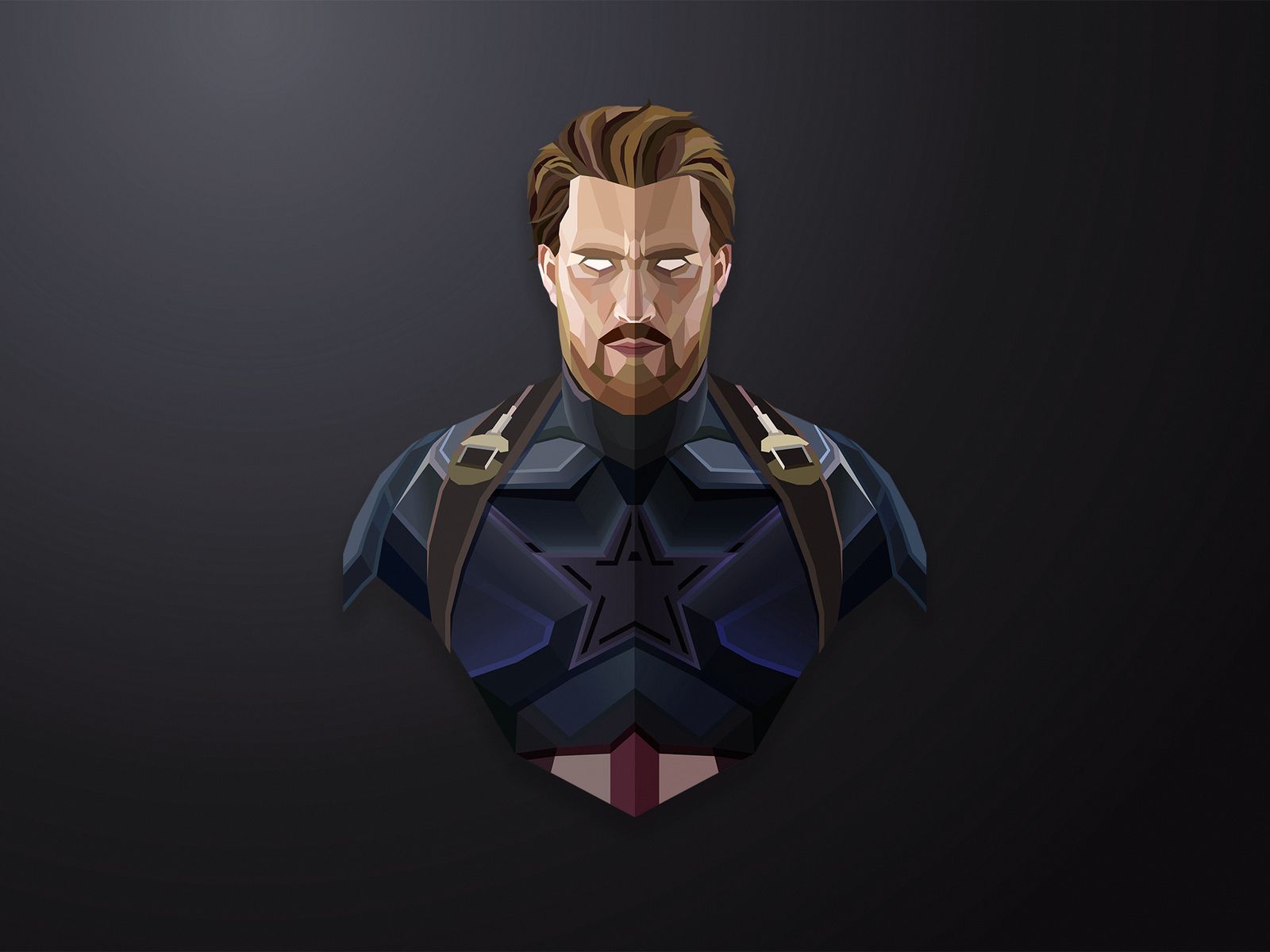 Captain America Lowpoly Minimalism 1600x1200 Resolution HD 4k Wallpaper, Image, Background, Photo and Picture