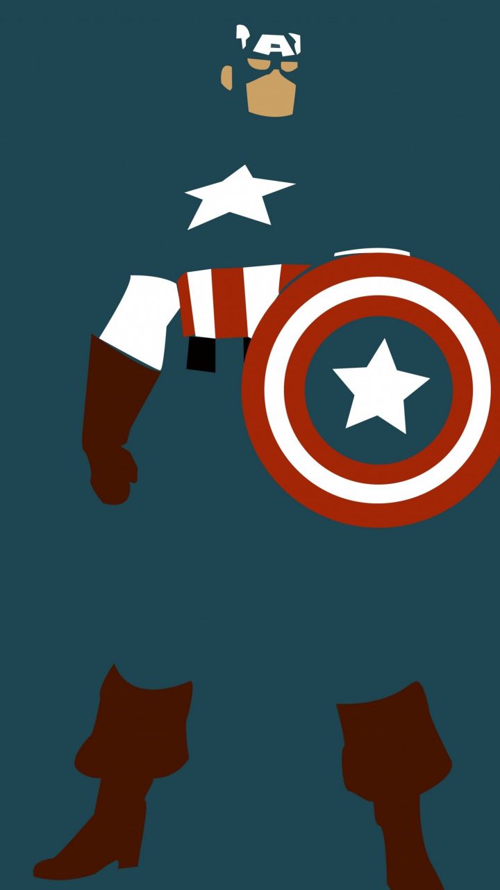 Captain America, digital art, minimalism, 720x1280 wallpaper. Superhero wallpaper, Superhero, Captain america