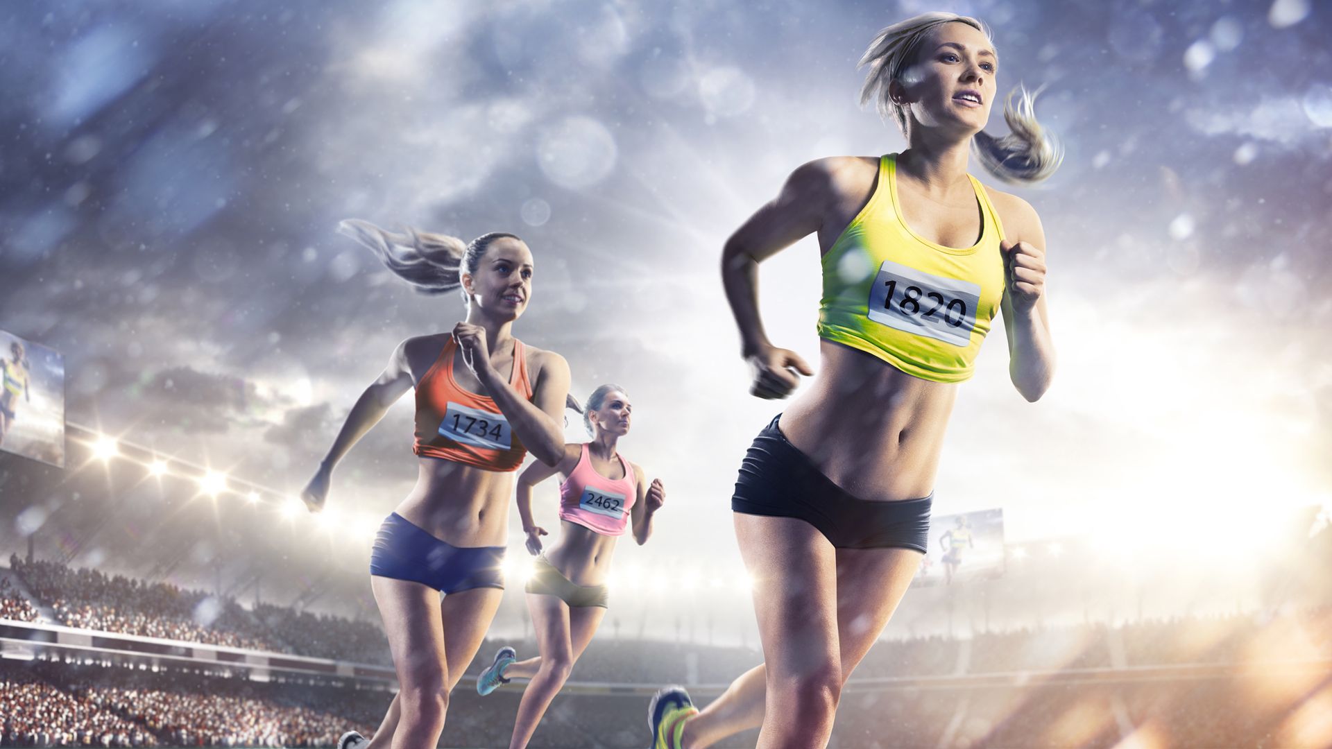 Running female athlete 2k wallpaper