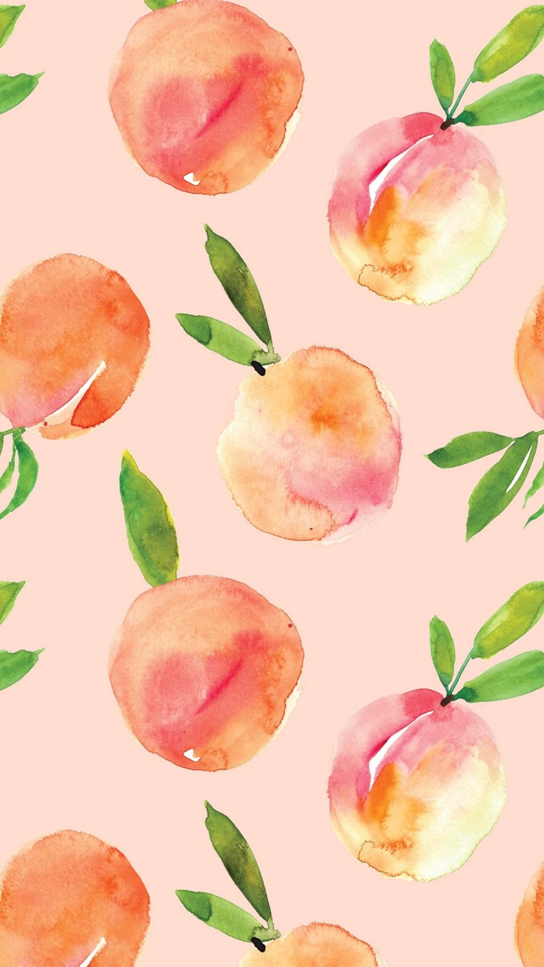 peach print, water colour, pattern, fruit. Wallpaper iphone summer, Peach wallpaper, Watercolor wallpaper