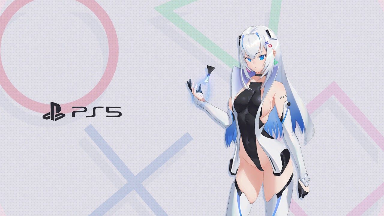 Playstation 5 Console Anime Girl Animated Wallpaper 1