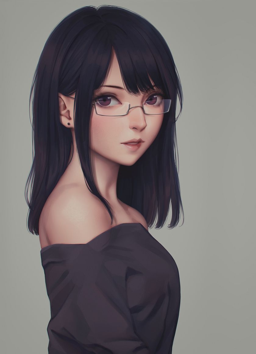 Download Anime girl, beautiful, glasses, art wallpaper, 840x1160, iPhone 4, iPhone 4S, iPod touch