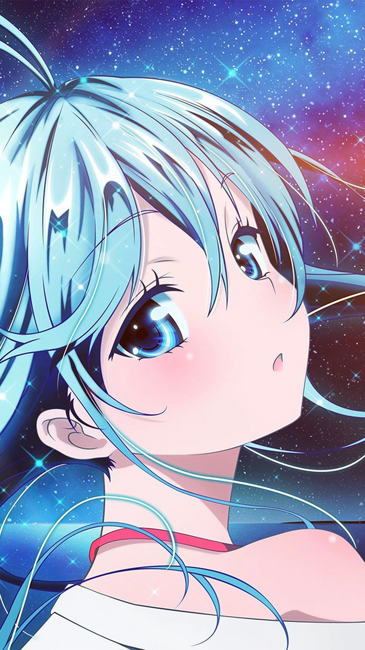 iPhone X wallpaper. anime girl blue beautiful arum art illustration flare