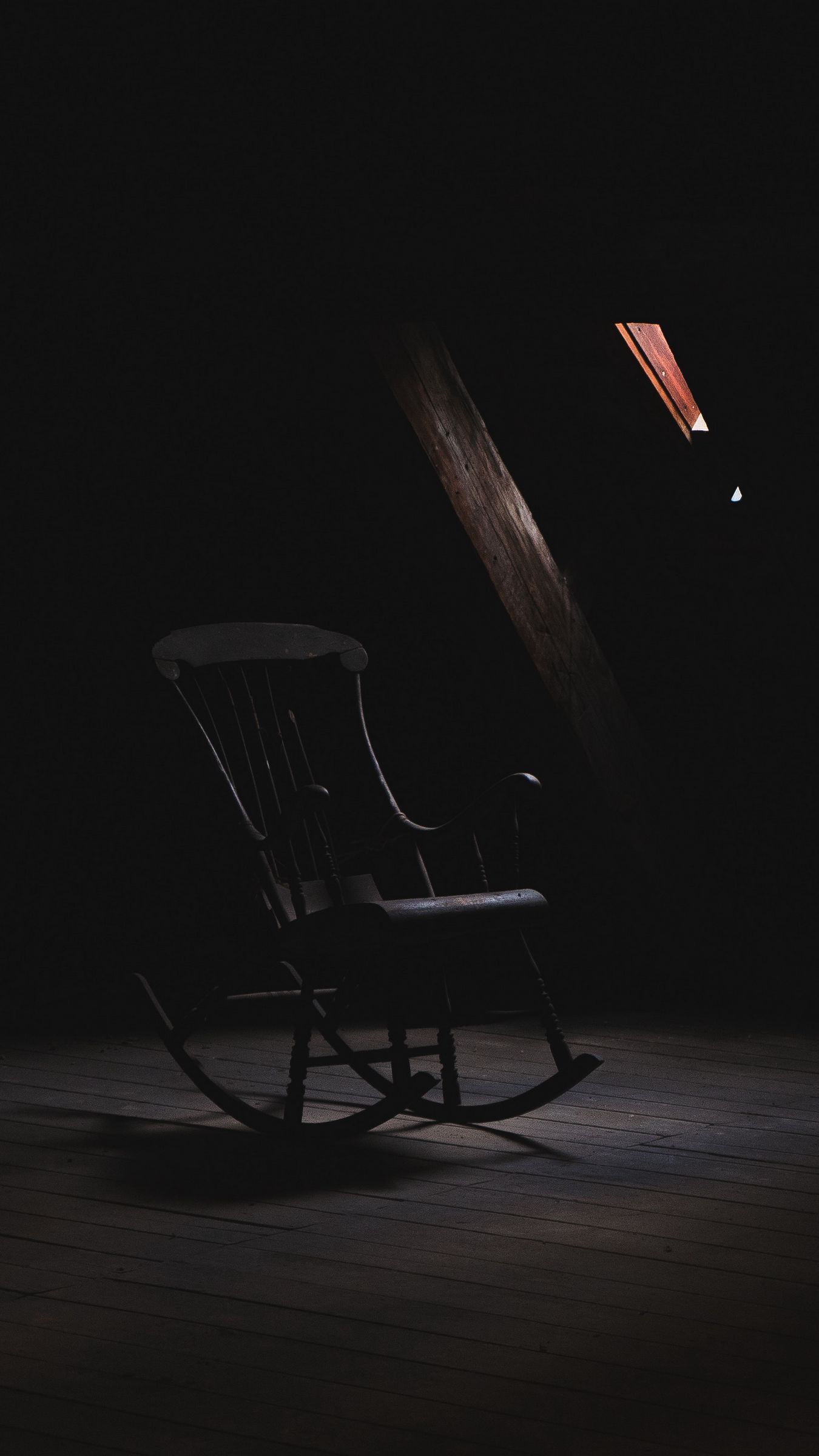 Download wallpaper 1350x2400 rocking chair, loft, dark, creepy iphone 8+/7+/6s+/for parallax HD background