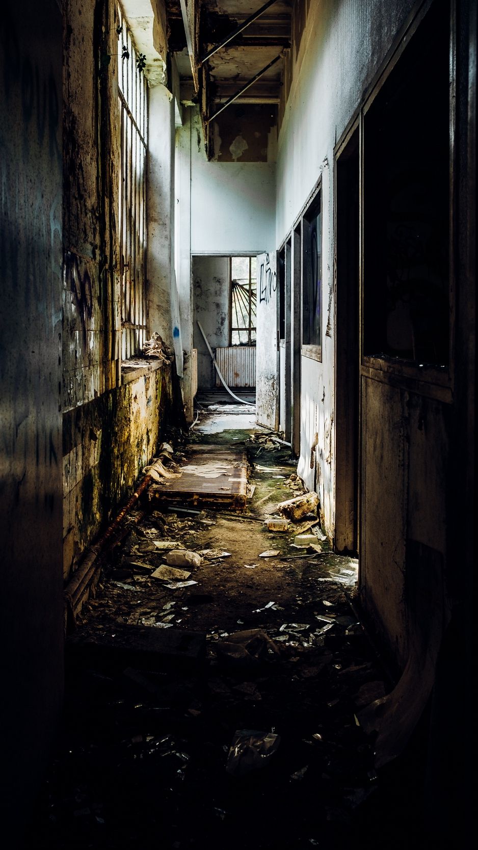 Wallpaper Corridor, Abandoned, Ruins, Creepy