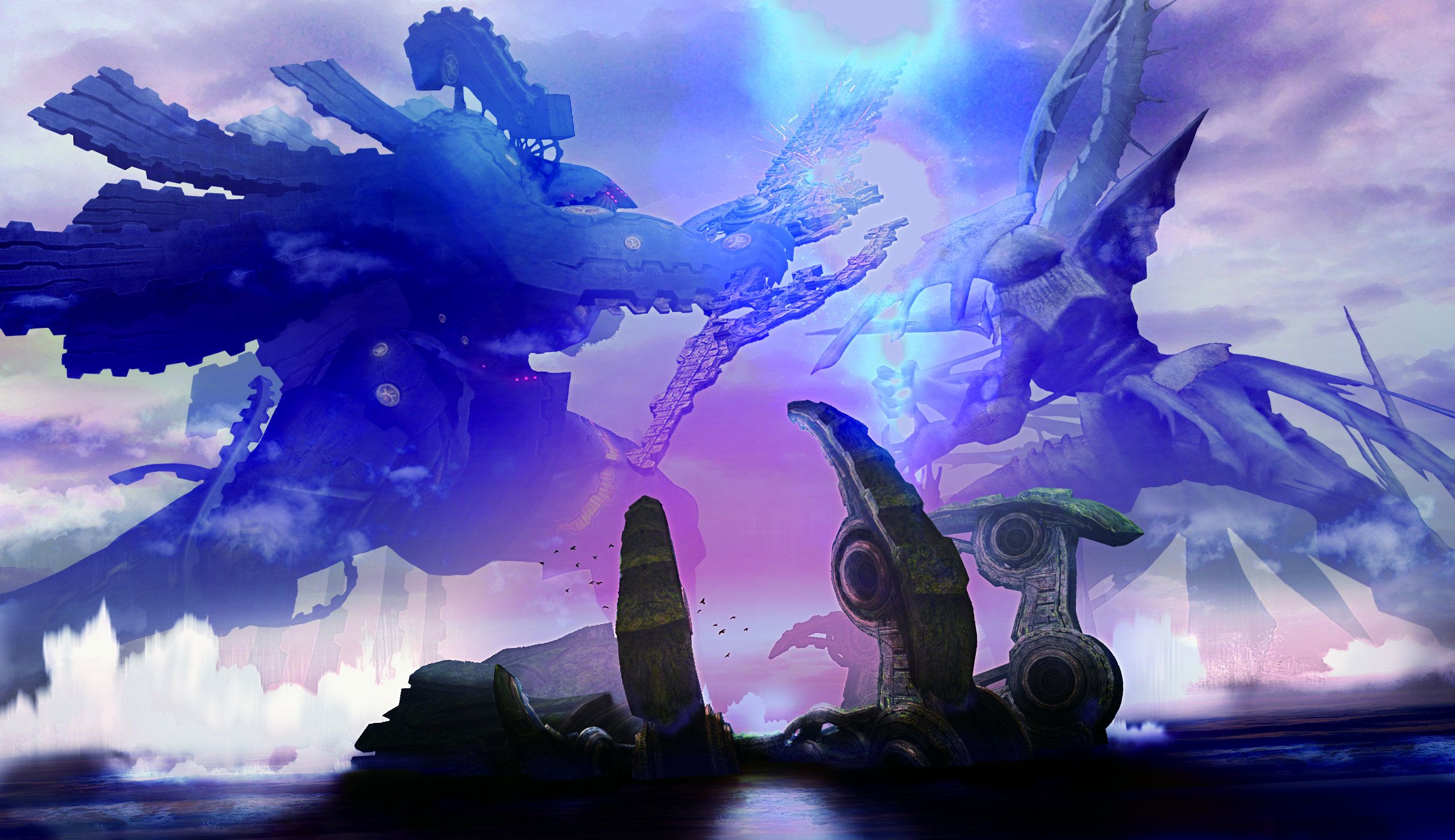 Xenoblade Chronicles Anime Fantasy Monster Mecha Sci Fi Battle G Wallpaperx1478