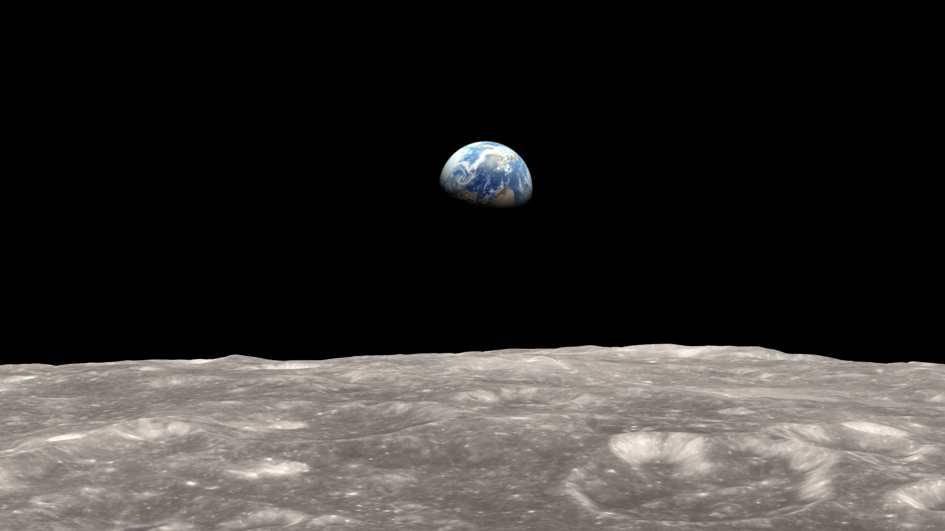 Earth from Moon Surface 1920x1080