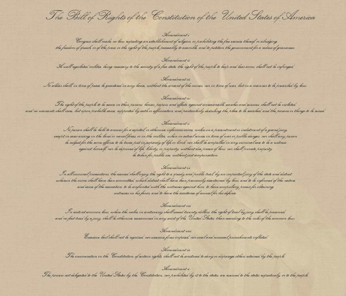 Bill of Rights Wallpaper