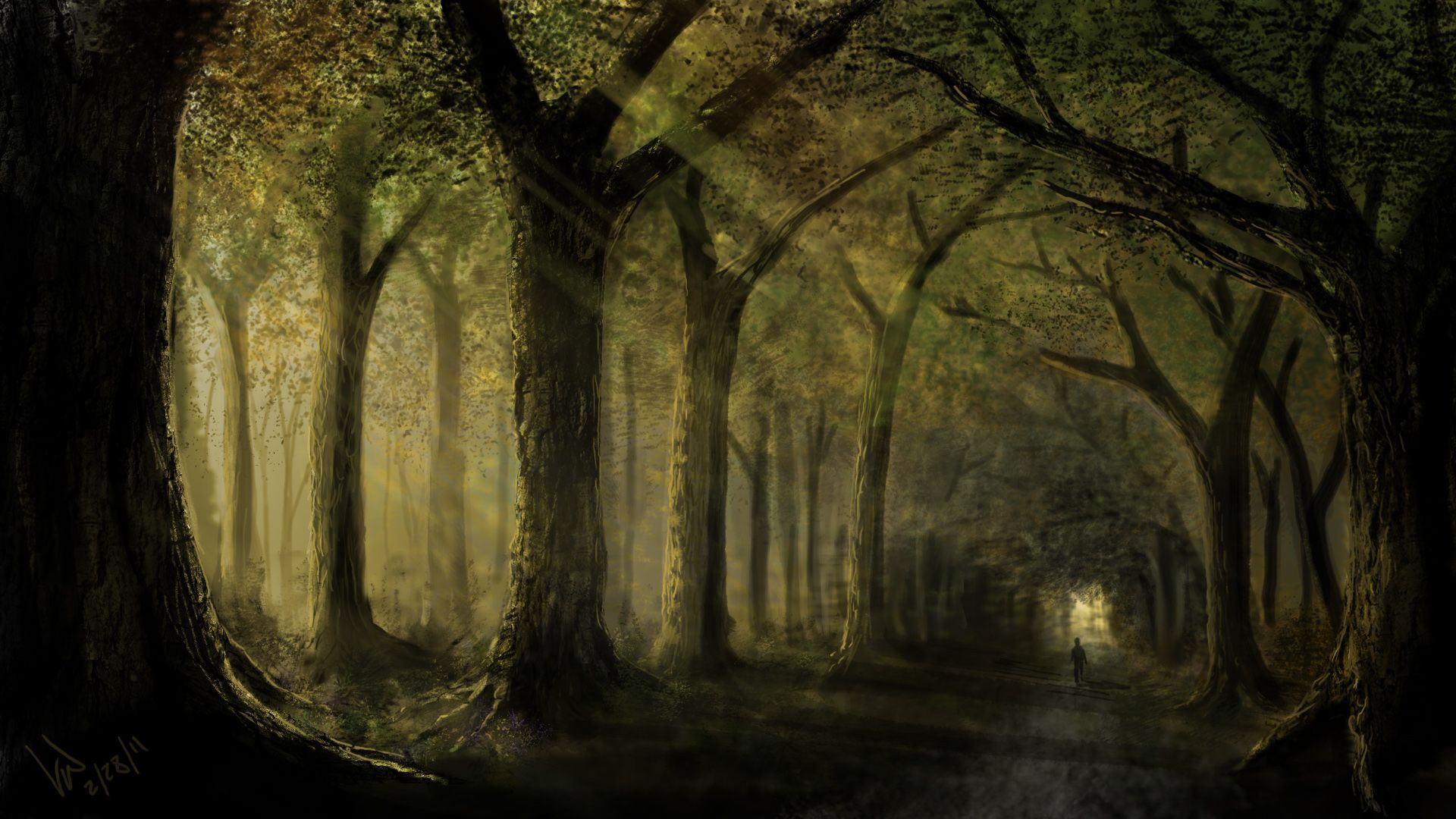Forest Painting Wallpaper