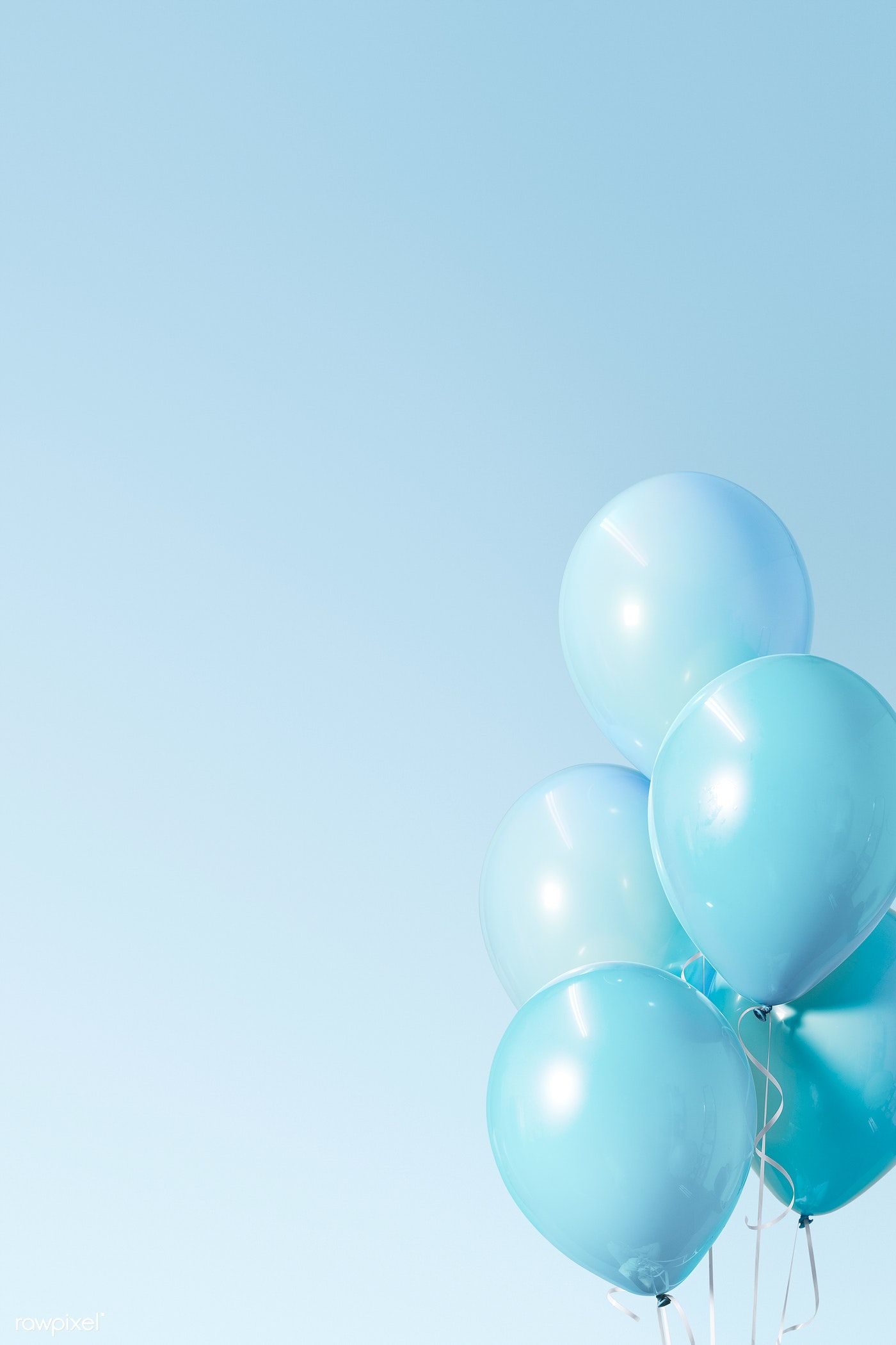 Download premium illustration of Pastel blue balloons banner mockup 1224772. วอลเปเปอร์, พื้นหลัง, การถ่ายภาพ