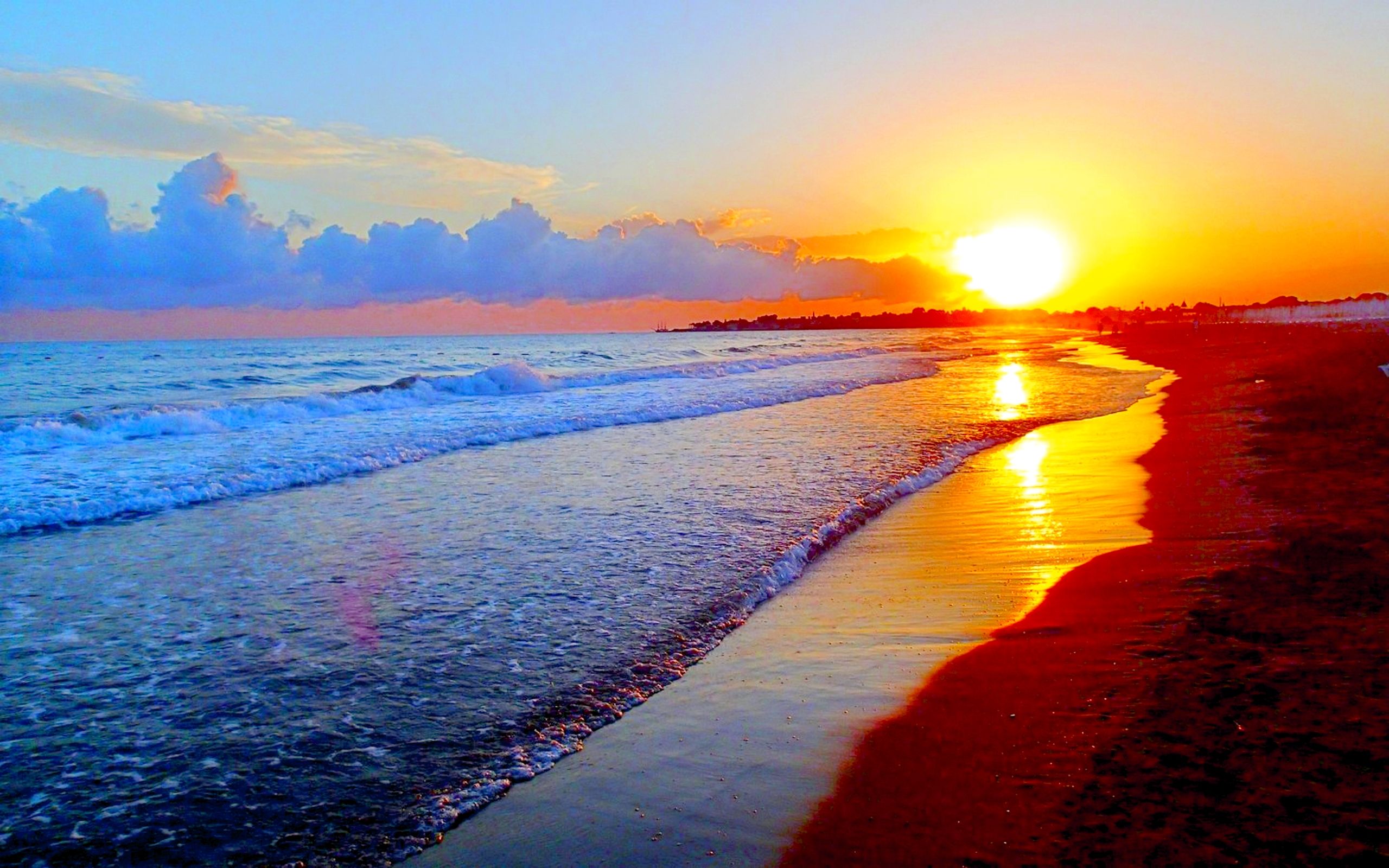Beach Sunset Summer Background HD Wallpaper