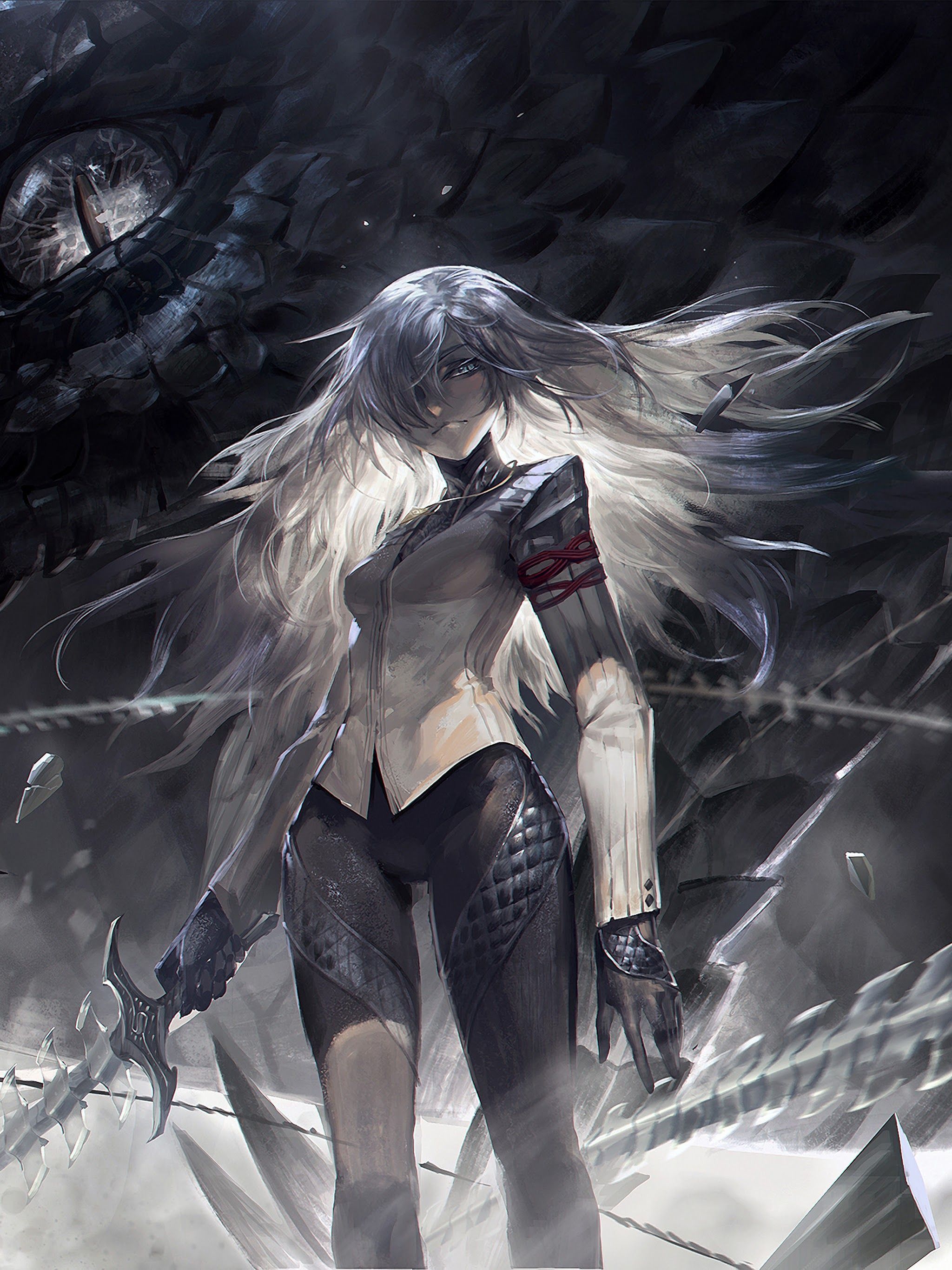 Anime Girl Warrior Fantasy Snake Pixiv Fantasia 4K 3840x2160 Wallpaper