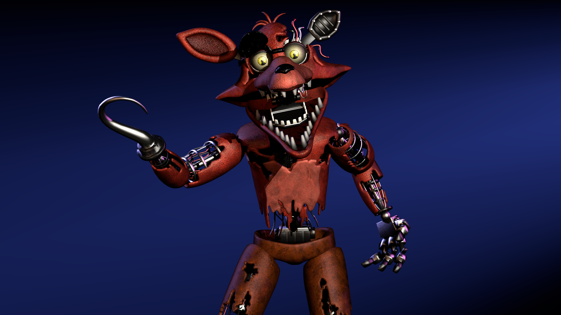 Withered Foxy V2 Full body render [FNaF Blender] by TRAWERT