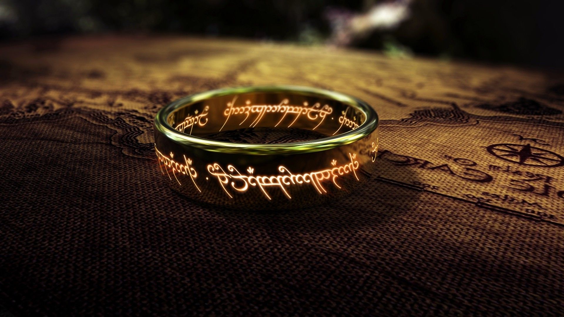 fantasy Art, The Lord Of The Rings, Map, Rings, Depth Of Field, The One Ring Wallpaper HD / Desktop and Mobile Background