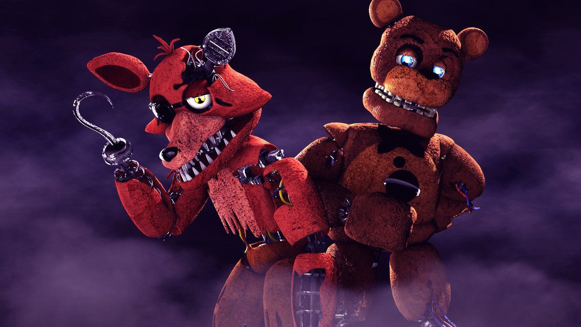 Withered Chica/foxy  Papel de parede de coração, Desenhos