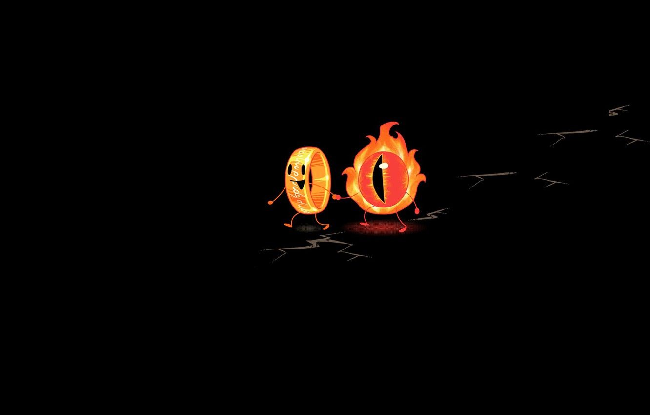 Wallpaper eyes, The Lord of the rings, the one ring, minimalistic, the lord of the rings, funny, black background, sauron, Sauron image for desktop, section минимализм