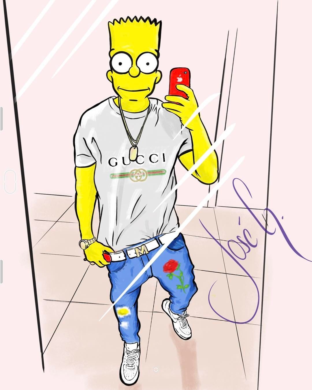 GoonzArt on Instagram: “Bart Simpson #thesimpsons #gucci #elalfaeljefe #apple #bartsimpson #bart #ipadpro #ipadart #nike #ni. Bart simpson art, Bart simpson, Bart