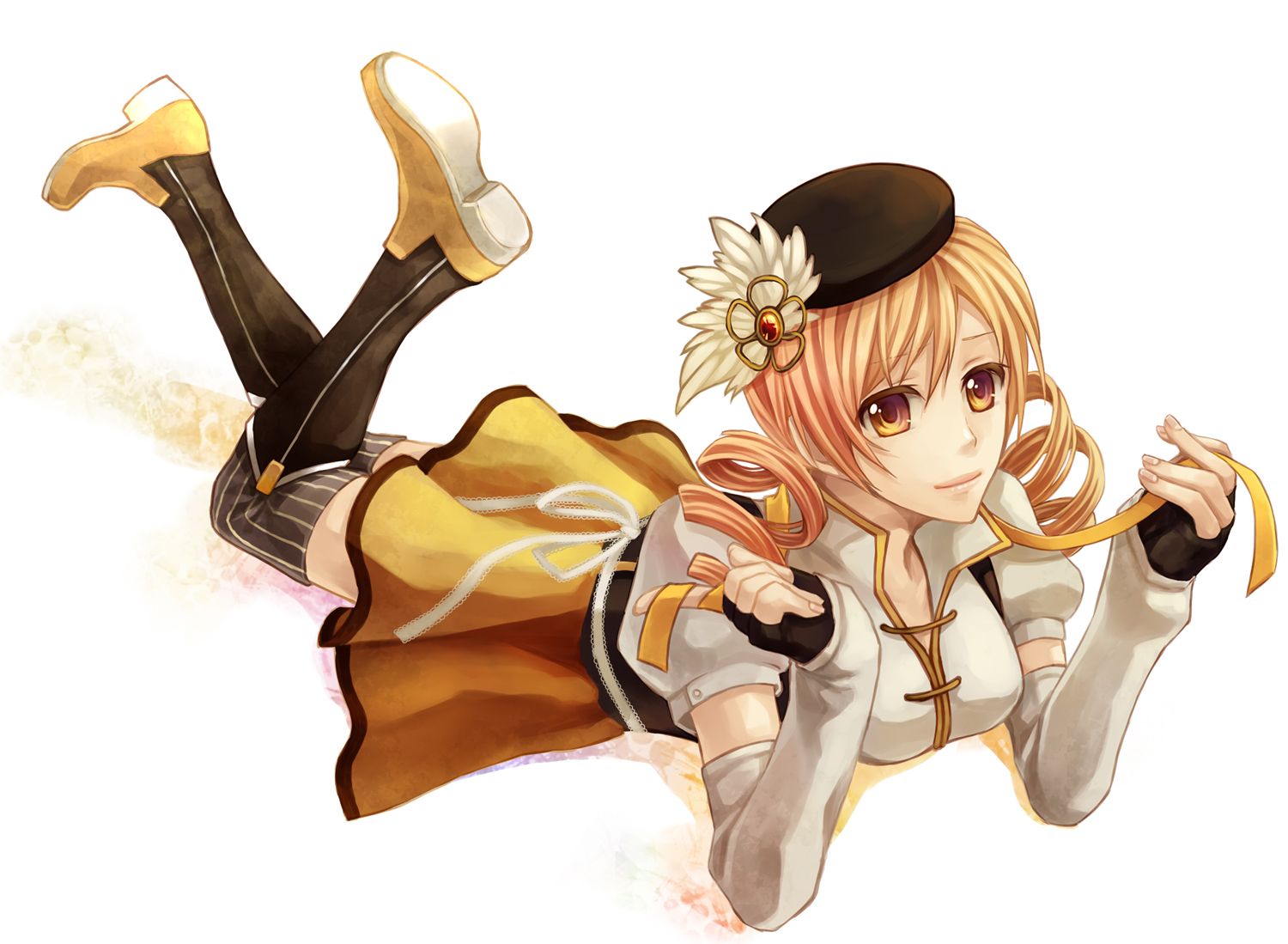 blonde hair hat mahou shoujo madoka magica tomoe mami twilightend white. konachan.com.com Anime Wallpaper