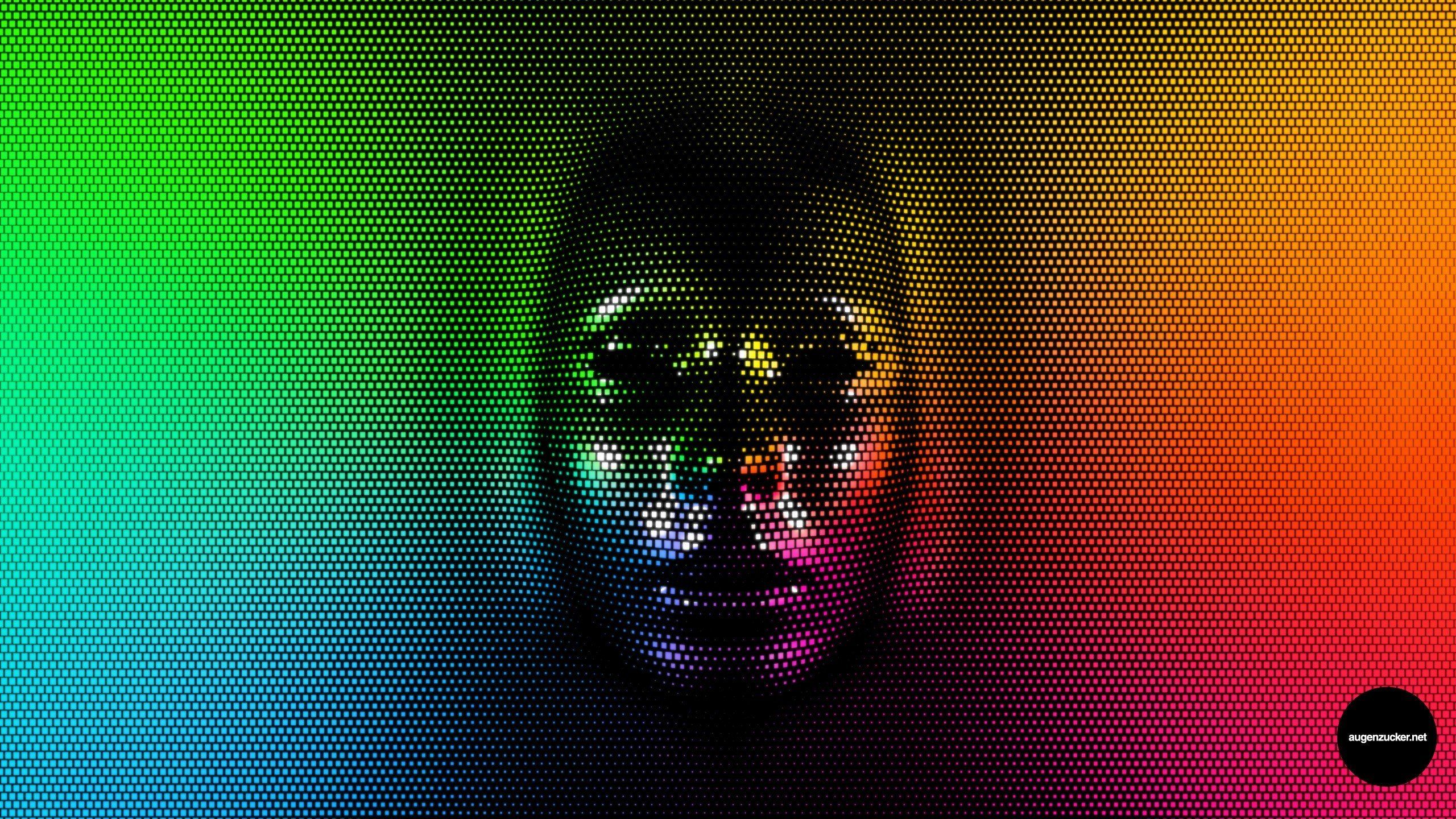pixels, Rainbow colors, Face Wallpaper HD / Desktop and Mobile Background