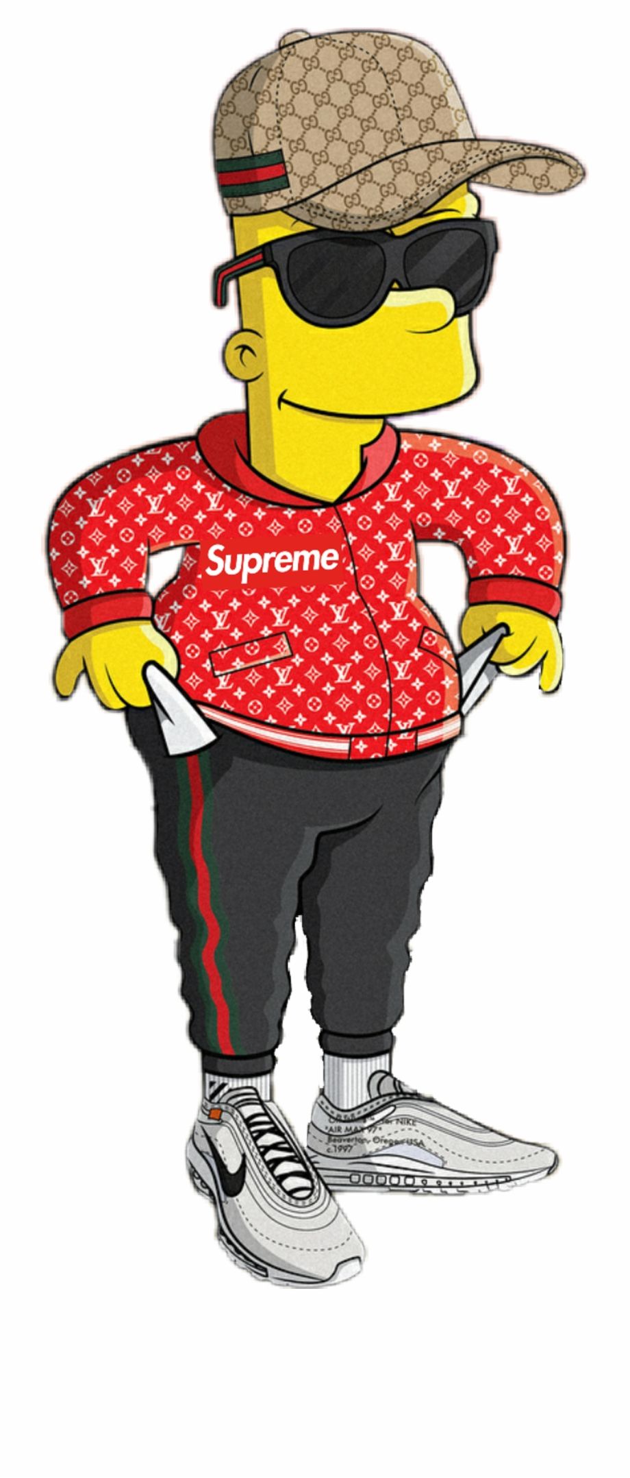 Bart Simpson Supreme Gucci Sunglasses Rich Trap Bart Bart Simpson Supreme HD Wallpaper